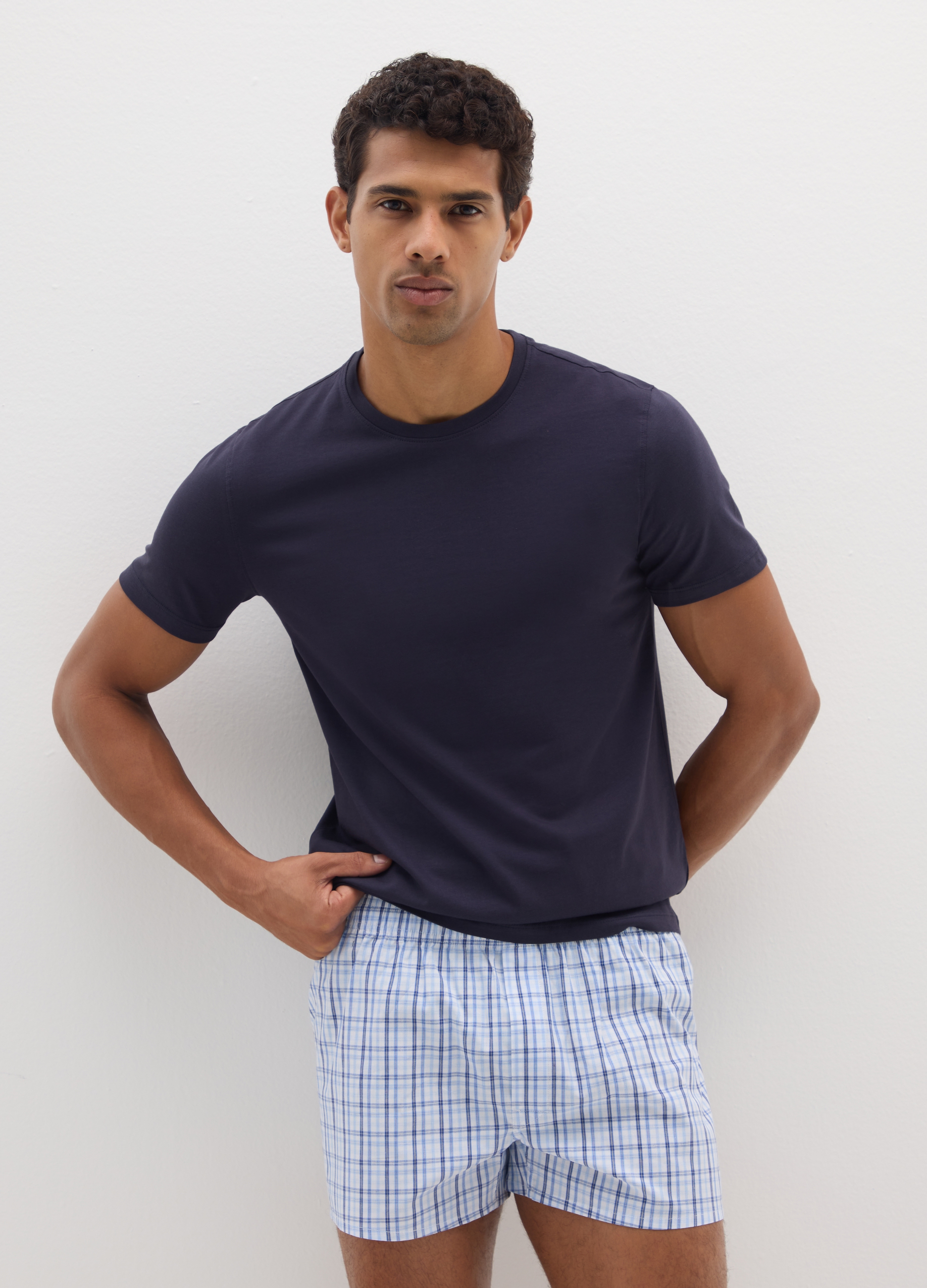 Pack Doble De Boxers Multicolor De Algodón Puro, Ajuste Regular, Hombre, Azul/azul claro, Talla: XL