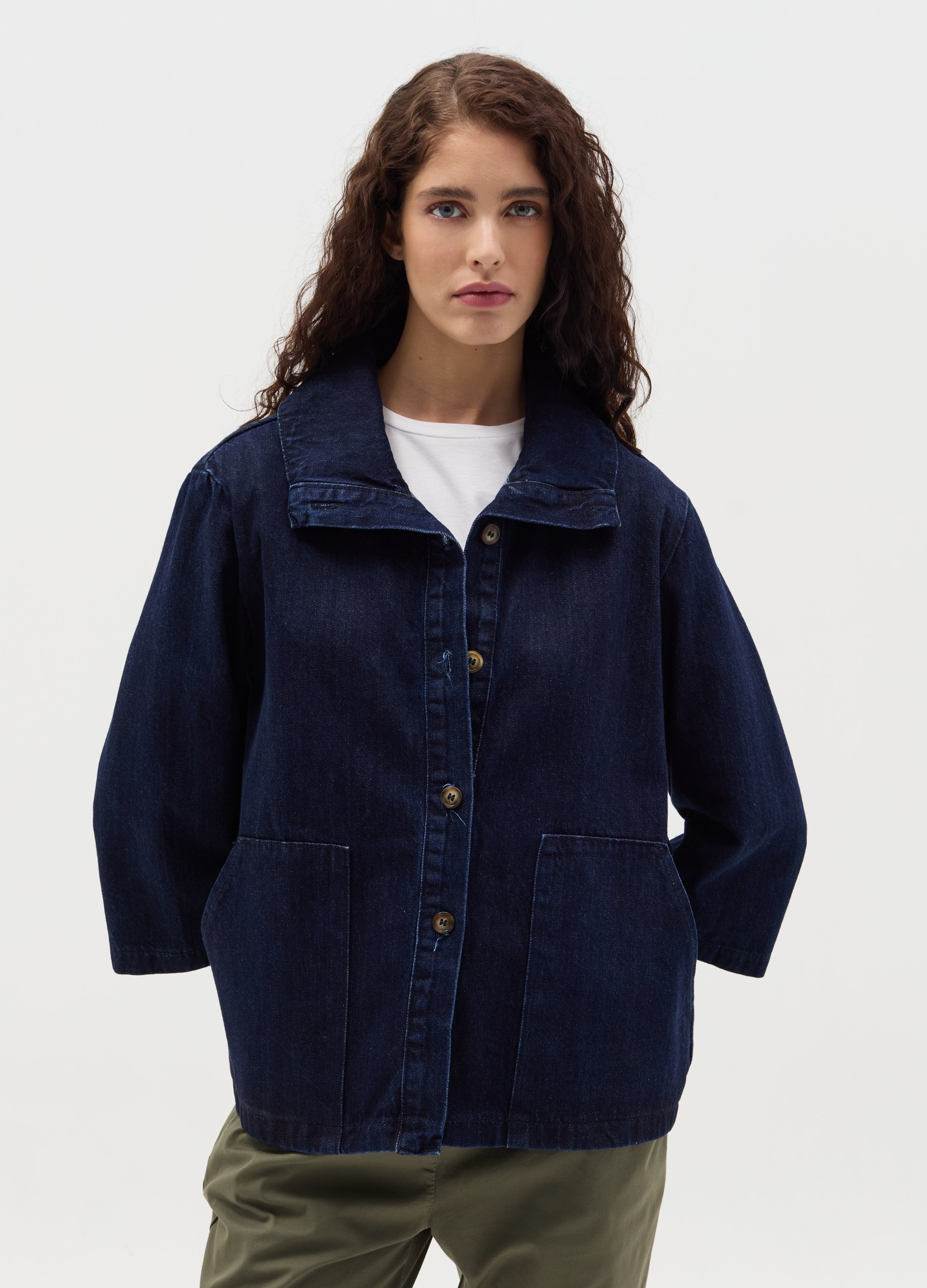 HYBRID, Giacca Corta In Denim Maniche A Tre Quarti, Donna, Denim, Taglia: S/M