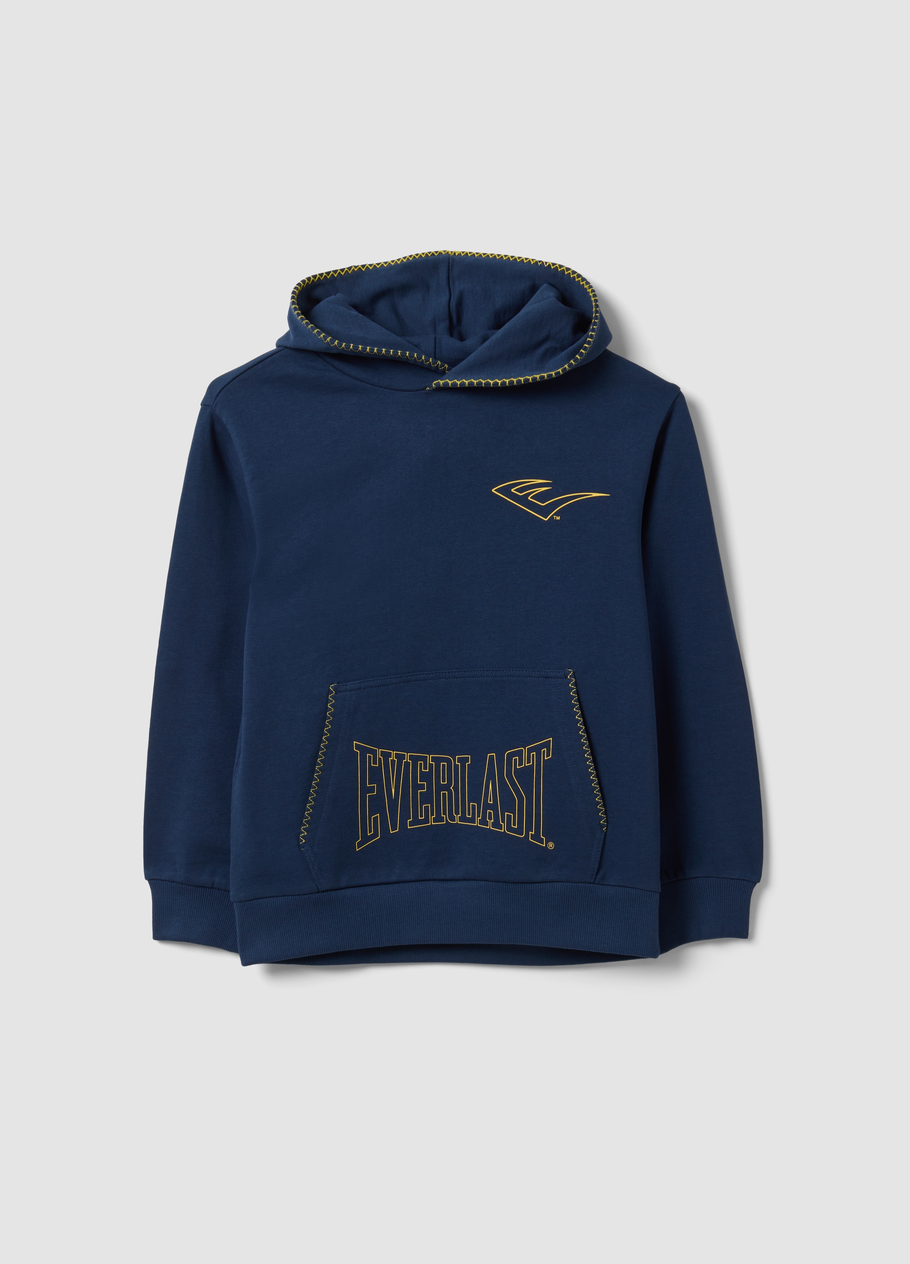 EVERLAST, Felpa Blu Con Cappuccio In Puro Cotone Regular Fit Per Bambino, Blu, Taglia: 6-7