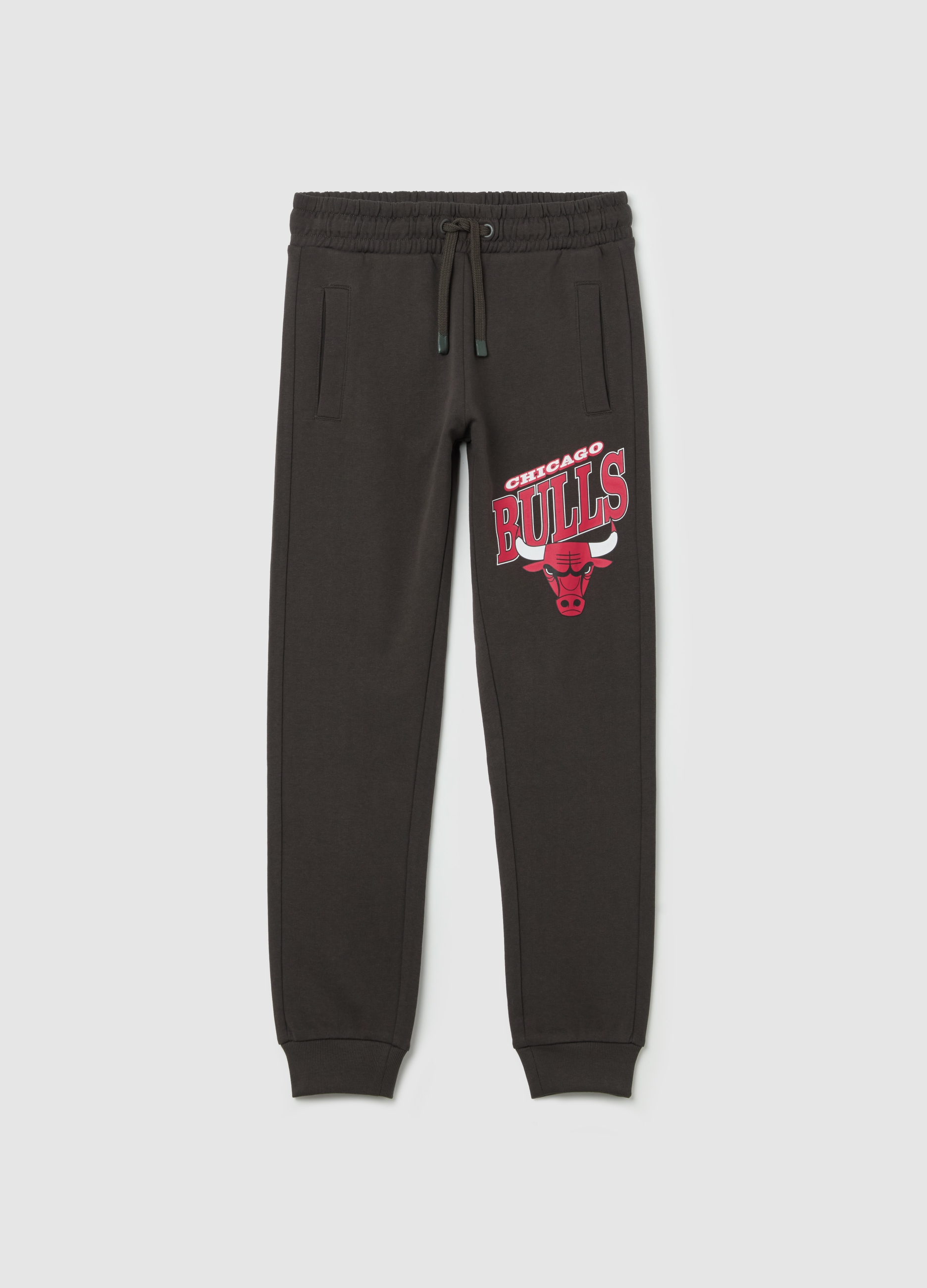 NBA, Joggers Con Coulisse E Stampa Nba Chicago Bulls, Unisex, Nero, Taglia: 10-11