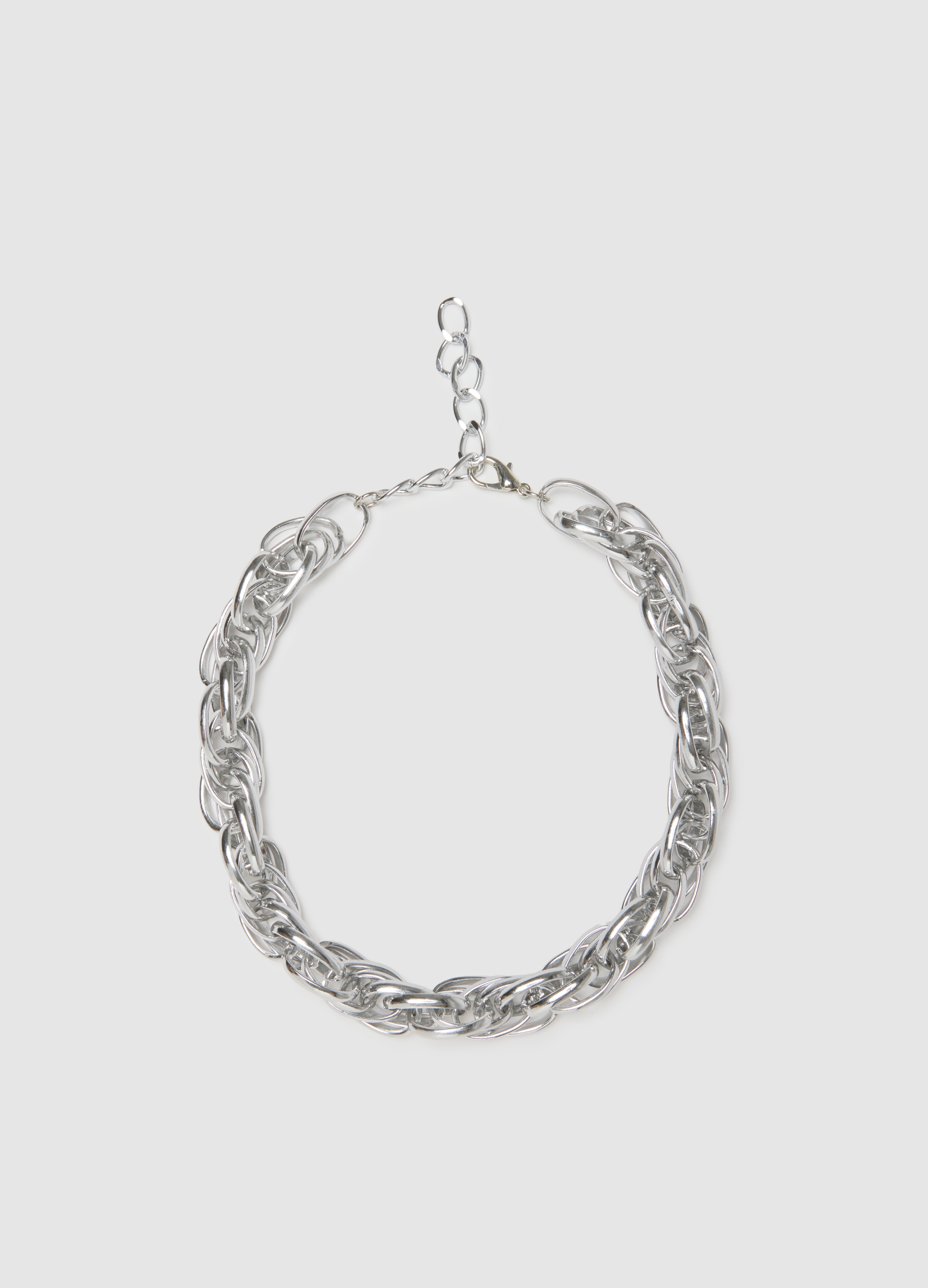 Collana A Catena Grigia, Mujer, Gris claro, Talla: FASUL