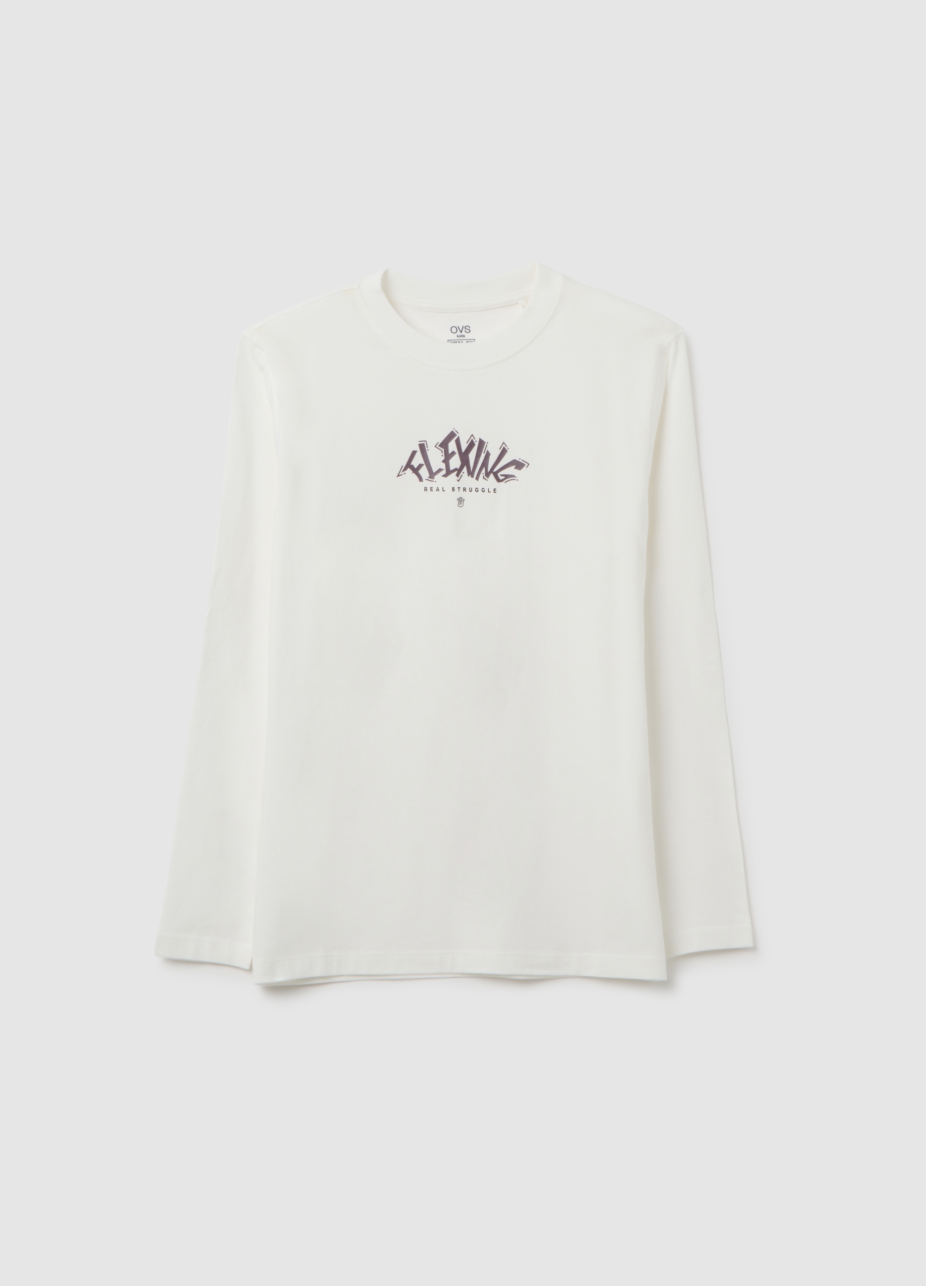 T-shirt Da Ragazzo In Puro Cotone Bianca Oversize, Niño, Blanco óptico, Talla: 13-14