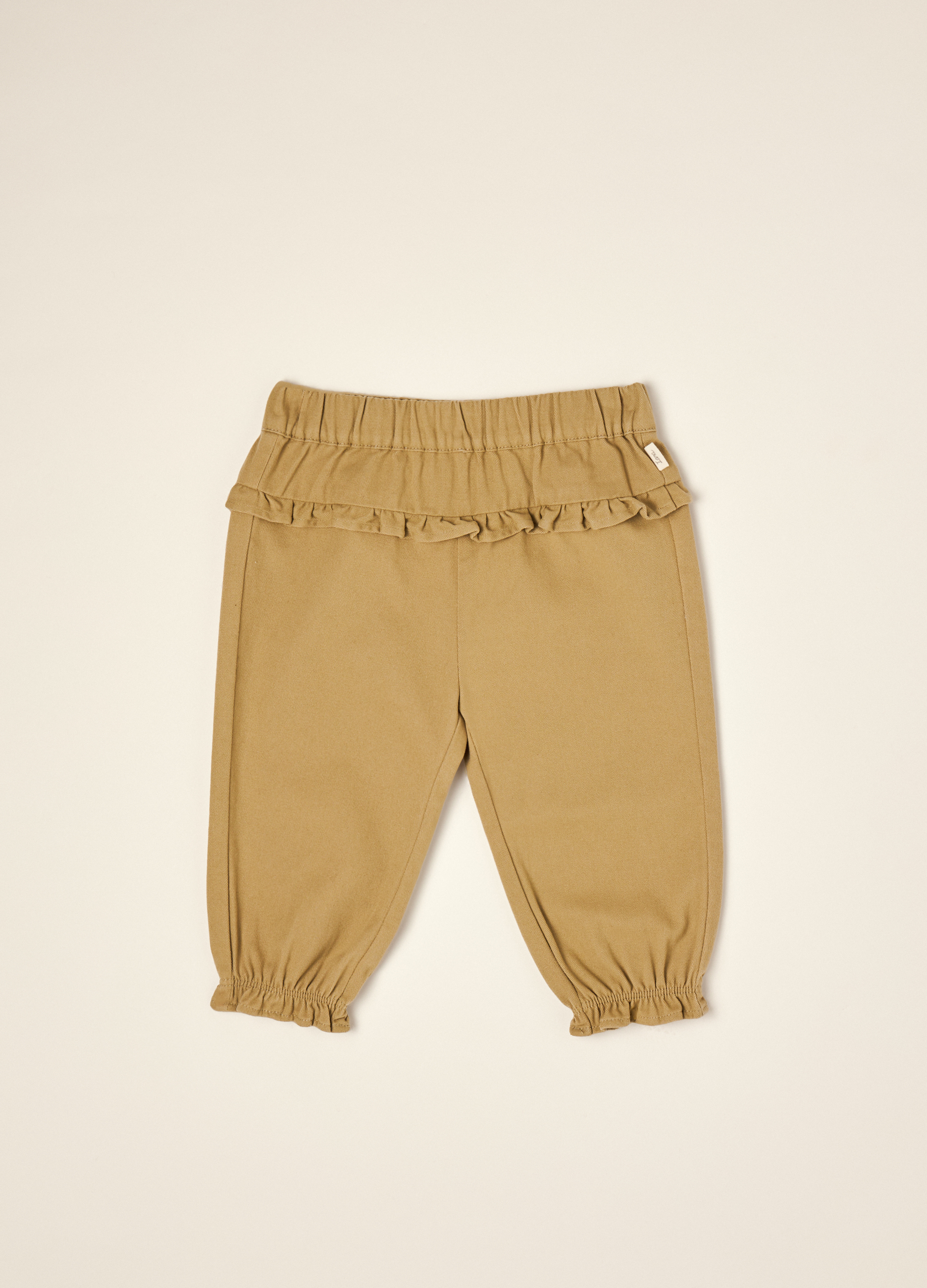 IANA, Pantaloni Beige In Puro Cotone Con Volant, Neonata, Beige, Taglia: 18