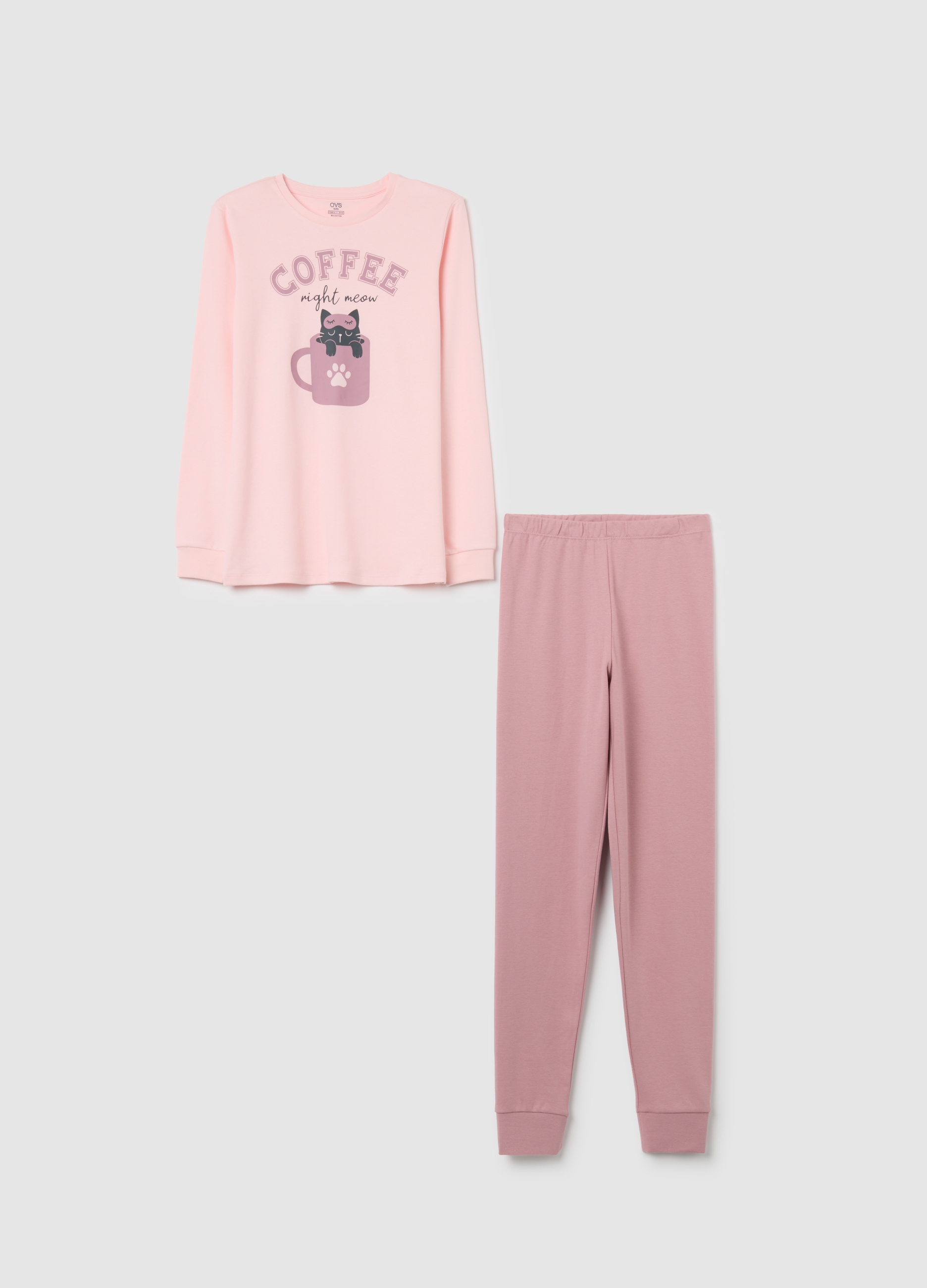 OVS KIDS, Pigiama Da Ragazza In Puro Cotone Rosa Regular Fit, Bambina, Rosa, Taglia: 10-11