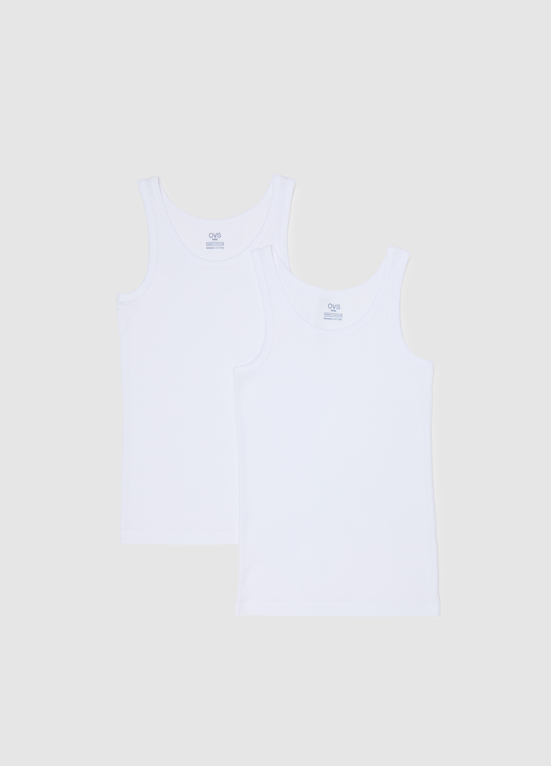 OVS, Bipack Canottiere Bianche Da Ragazzo In Puro Cotone Regular Fit, Unisex, Bianco, Taglia: 12-13