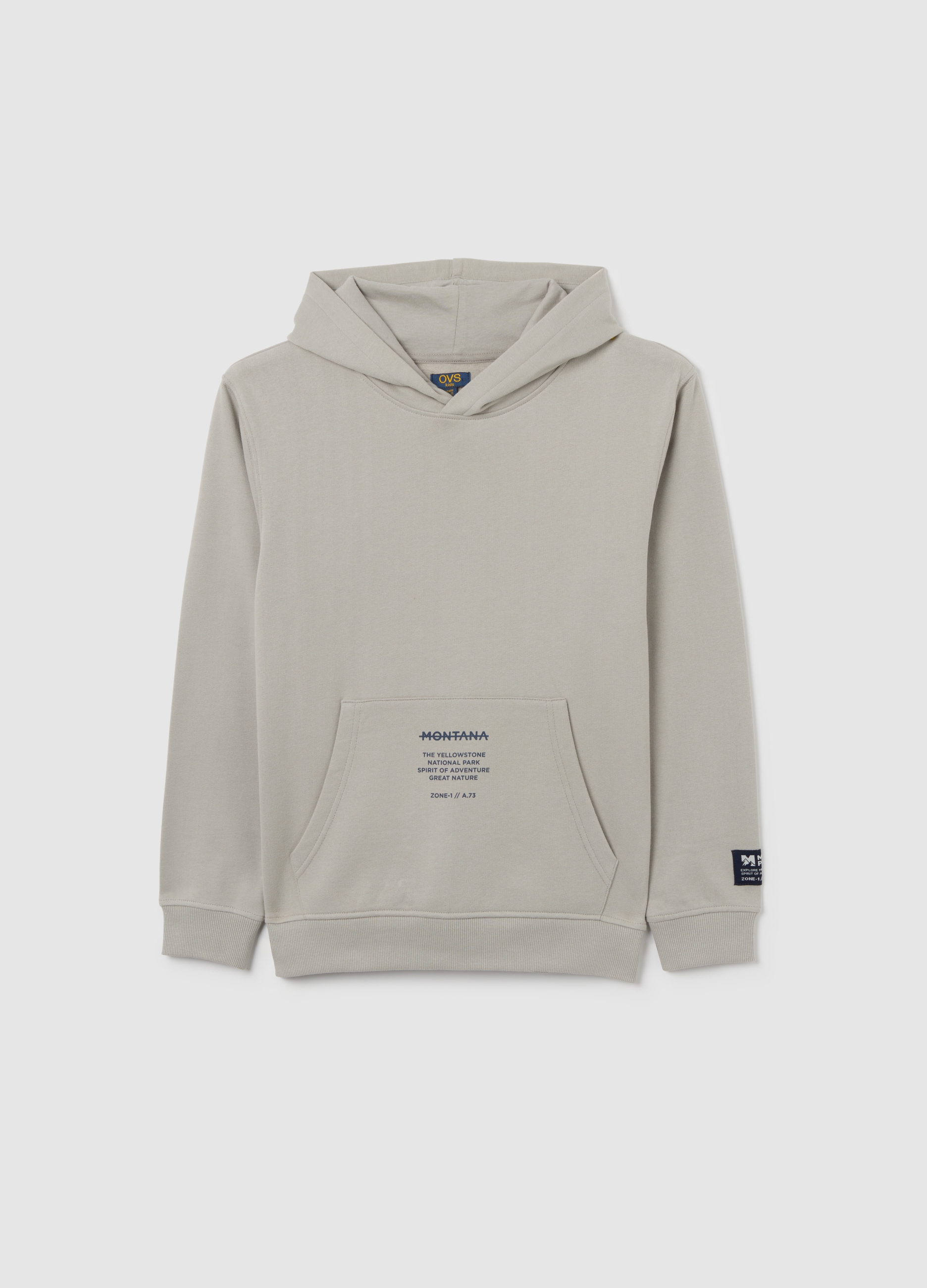 OVS KIDS, Sudadera Con Capucha Gris De Algodón Para Niños, Ajuste Regular, Niño, Gris claro, Talla: 10-11