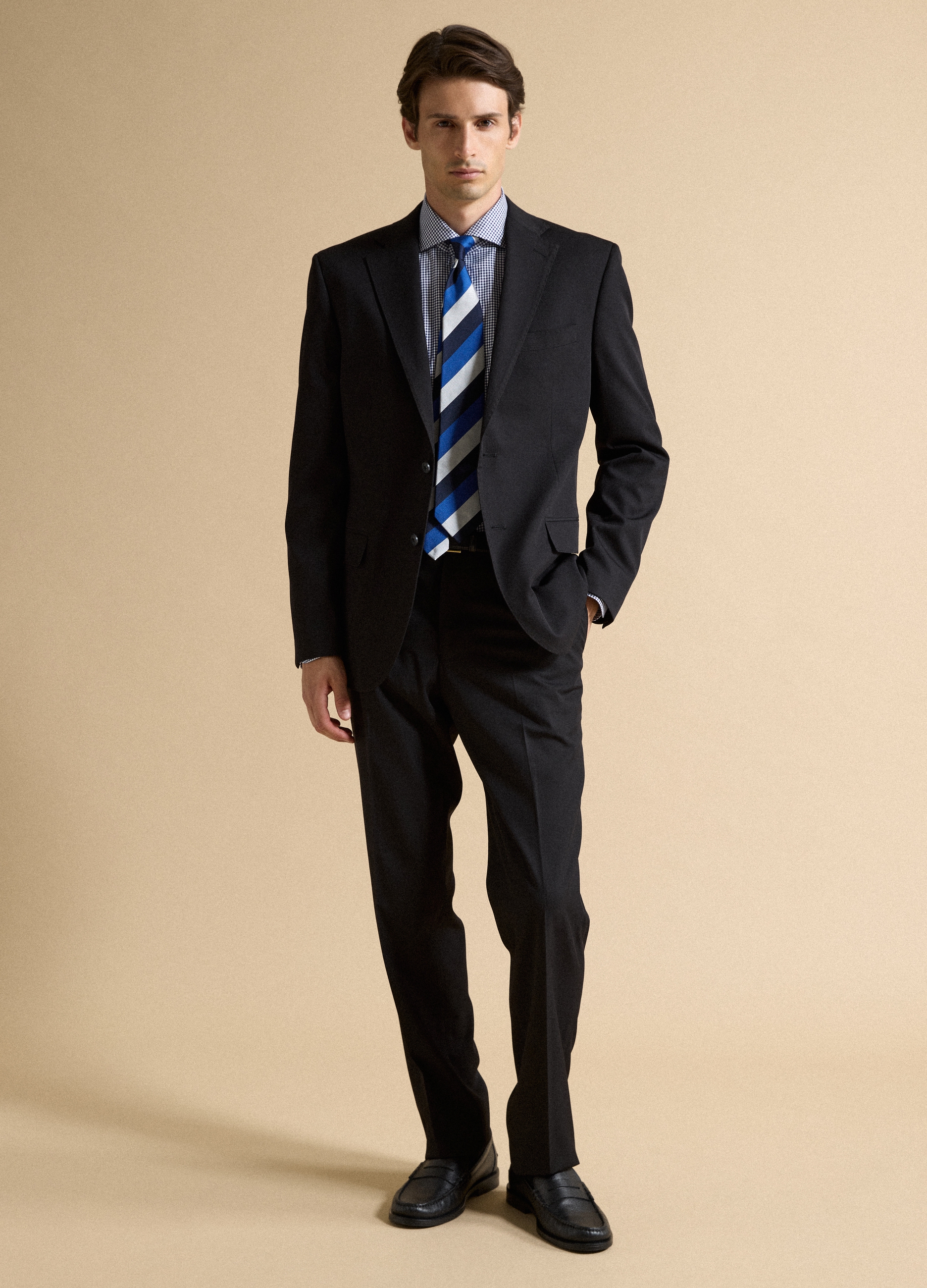 PIOMBO, Pantaloni Formali Neri In Viscosa Elasticizzata Regular Fit, Uomo, Nero, Taglia: 54
