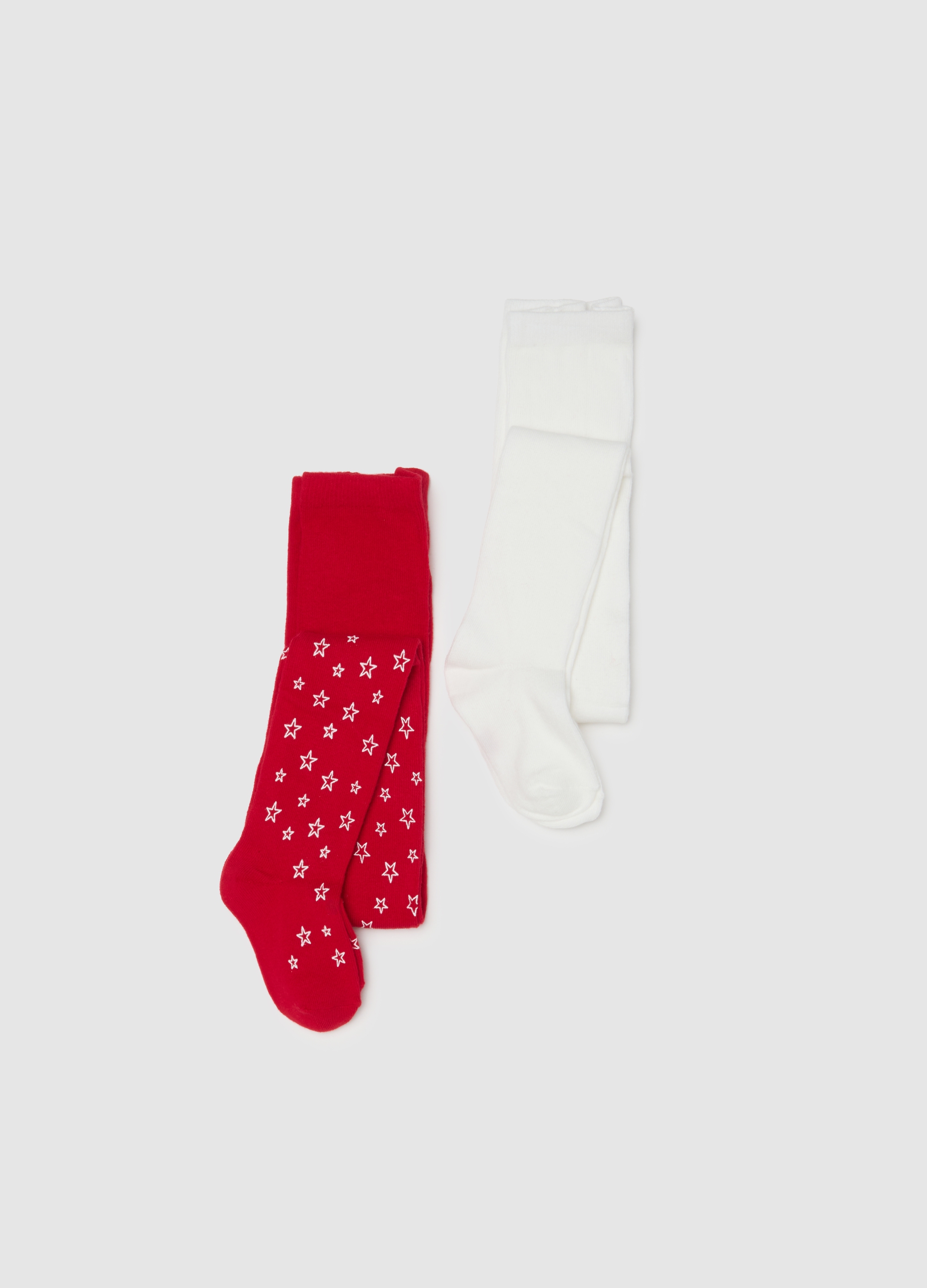 OVS KIDS, Bipack Collant Multicolor Da Bambina In Misto Cotone Con Stelle, Multicolor, Taglia: 32/37