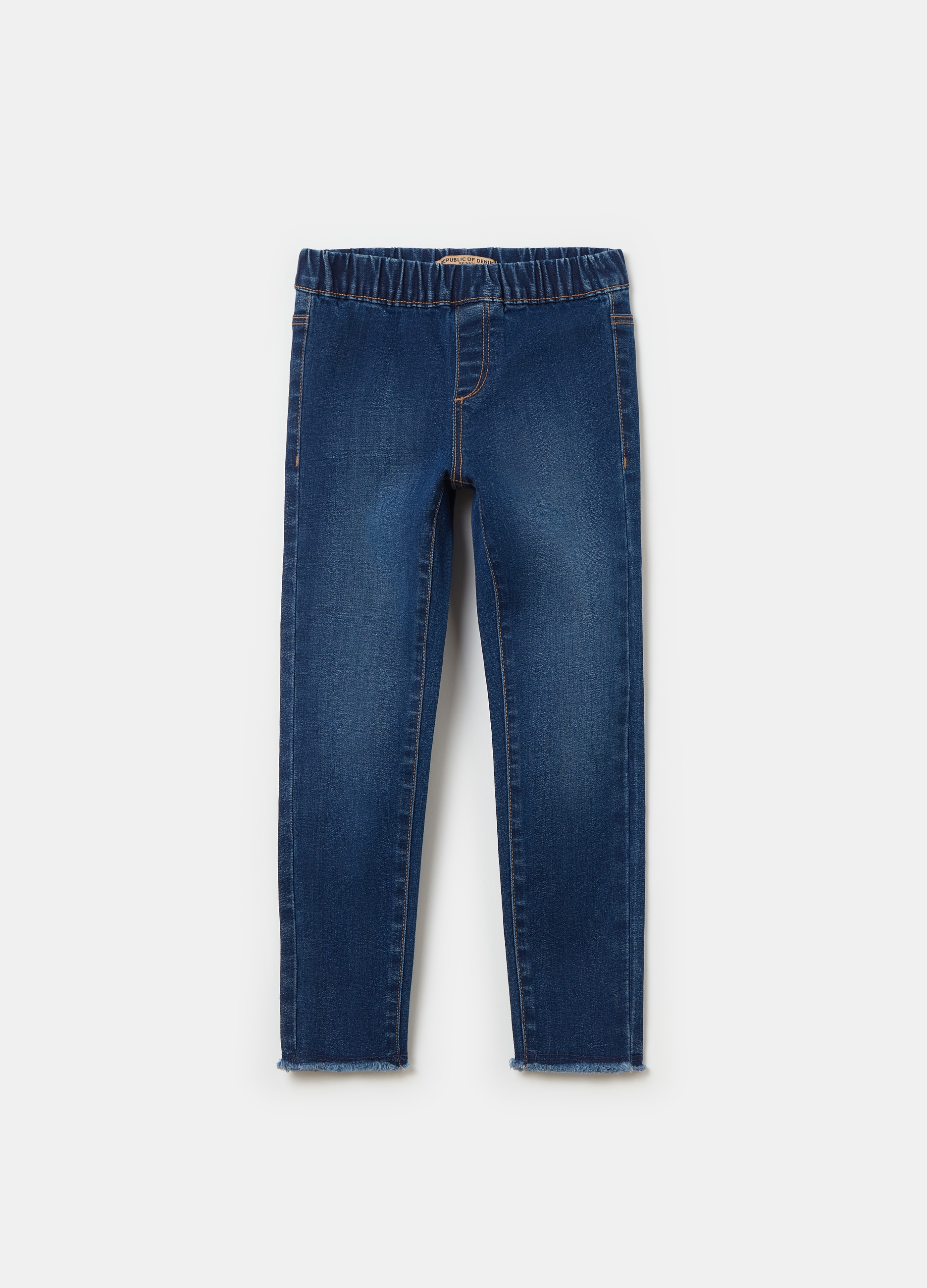 OVS, Jeggings Skinny Fit Con Tasche, Bambina, Denim, Taglia: 7-8