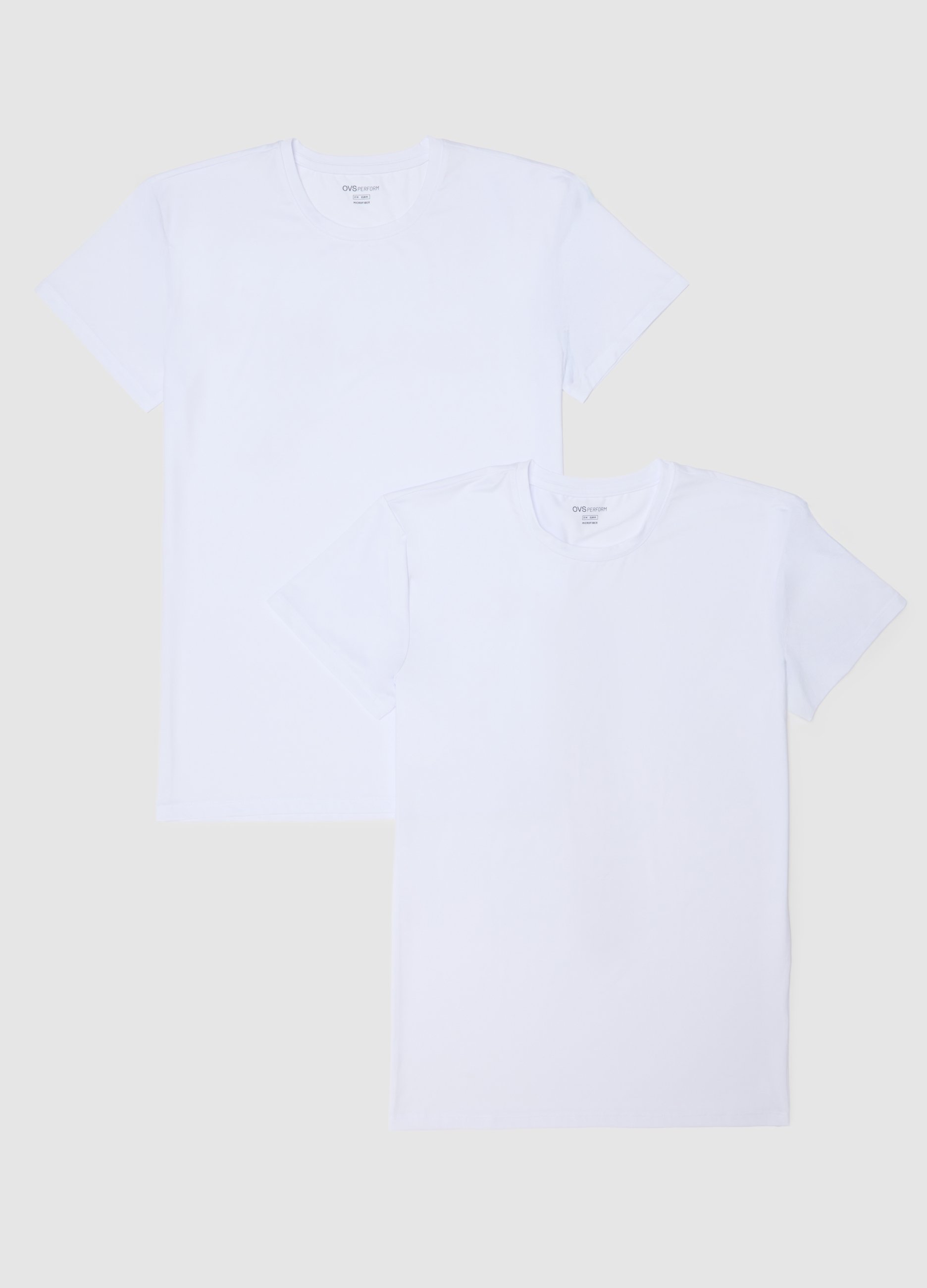 Pack De Dos Camisetas Blancas De Microfibra, Hombre, Blanco, Talla: XL