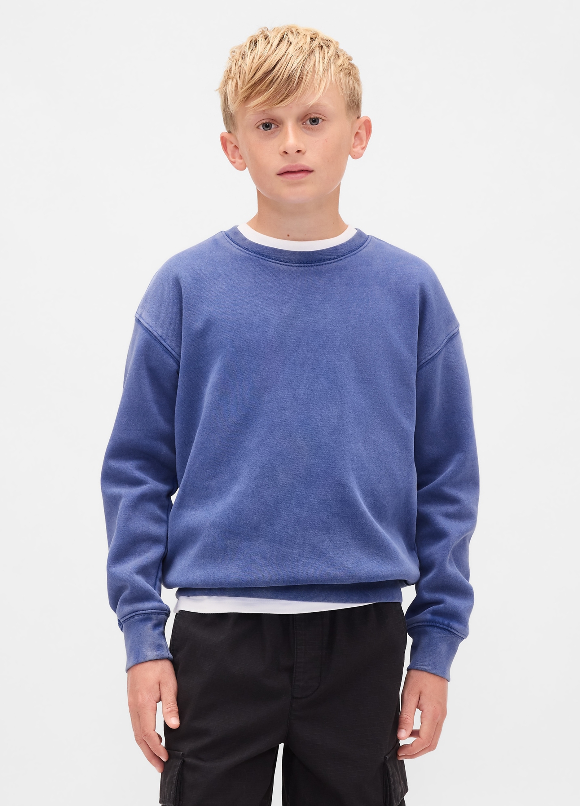 GAP KIDS, Felpa In Cotone Girocollo, Bambino, Blu, Taglia: L/137-145