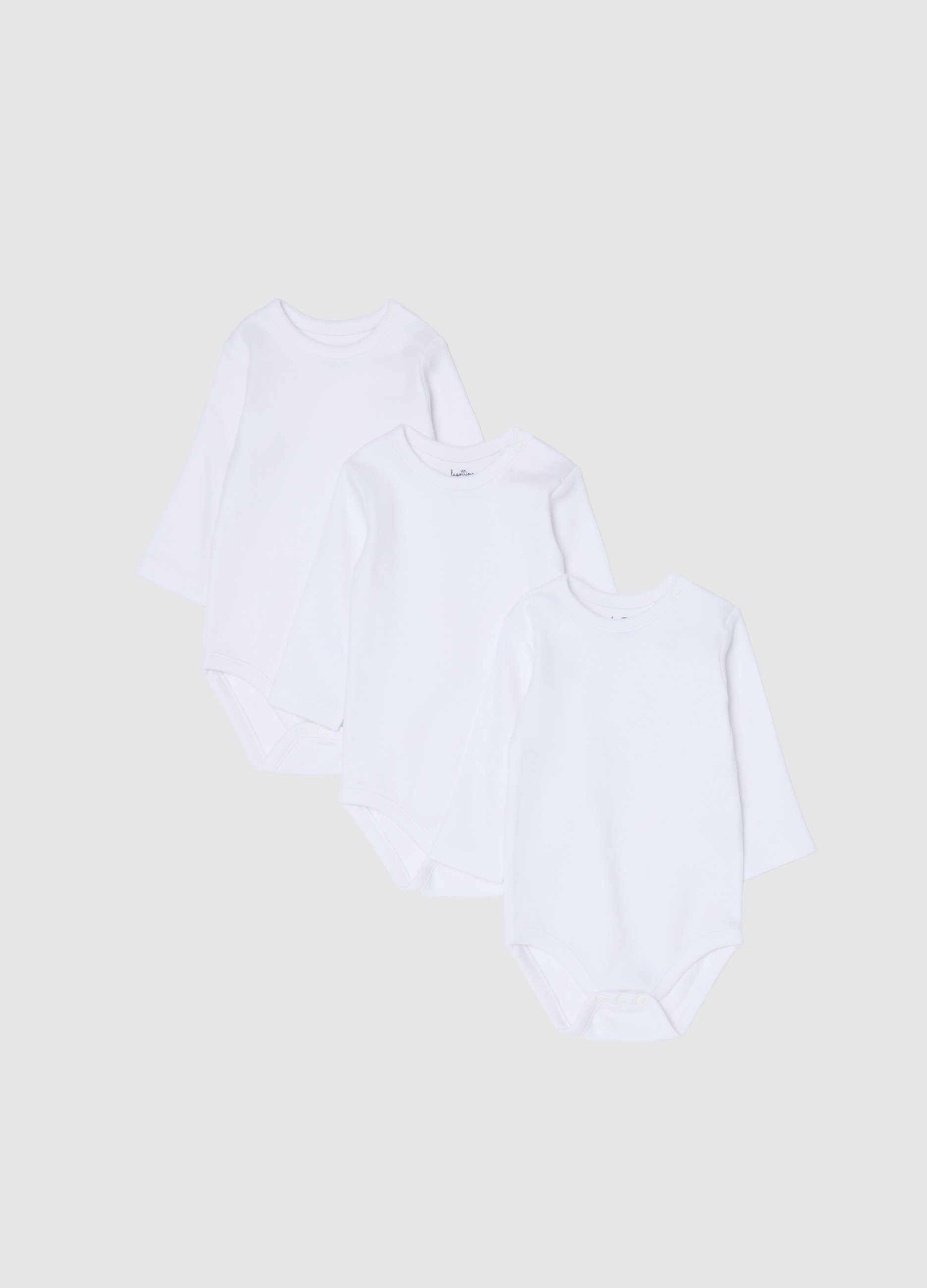 Tripack Body Da Neonato In Puro Cotone Bianco, Unisex, Blanco óptico, Talla: 1-3