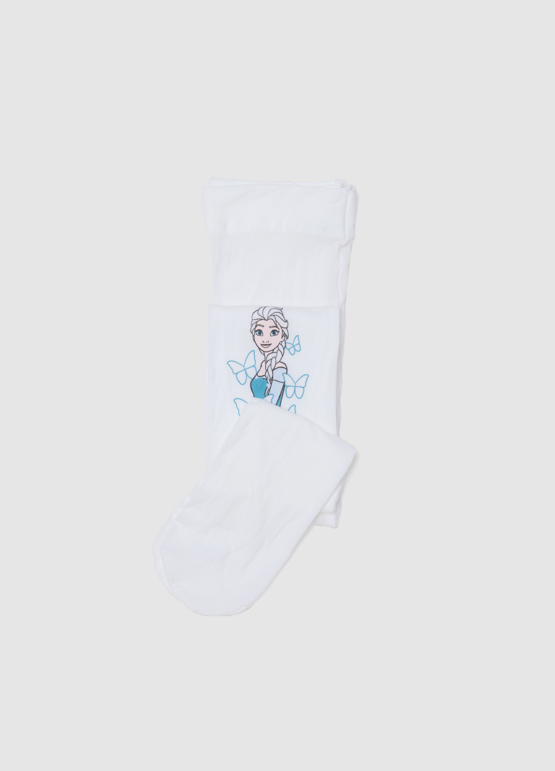 DISNEY, Collant Elasticizzati Bianchi Da Bambina Con Disegni Frozen, Niña, Blanco óptico, Talla: 6-8