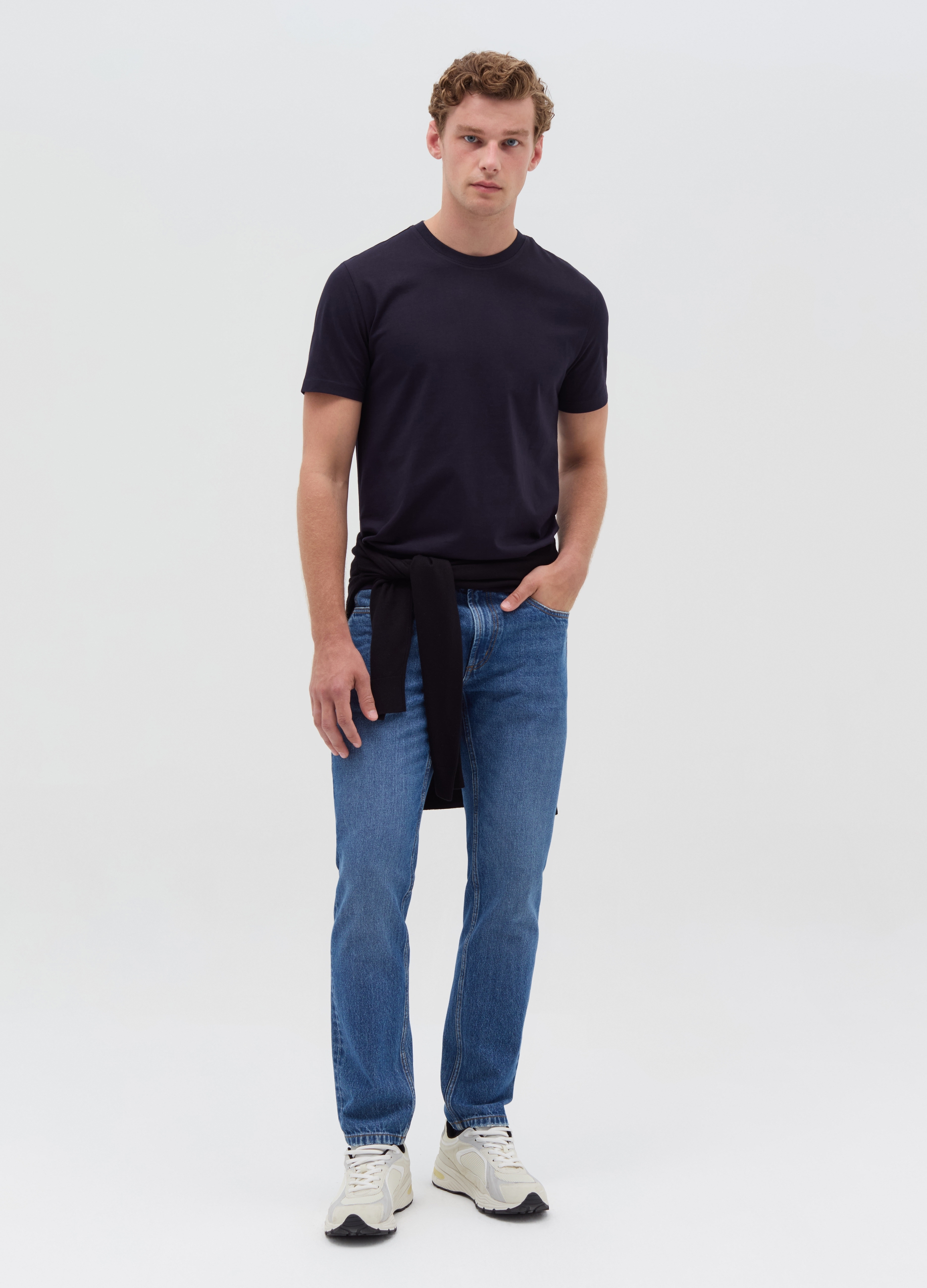 OVS, T-shirt In Cotone Con Scollo Rotondo, Uomo, Verde, Taglia: XXL