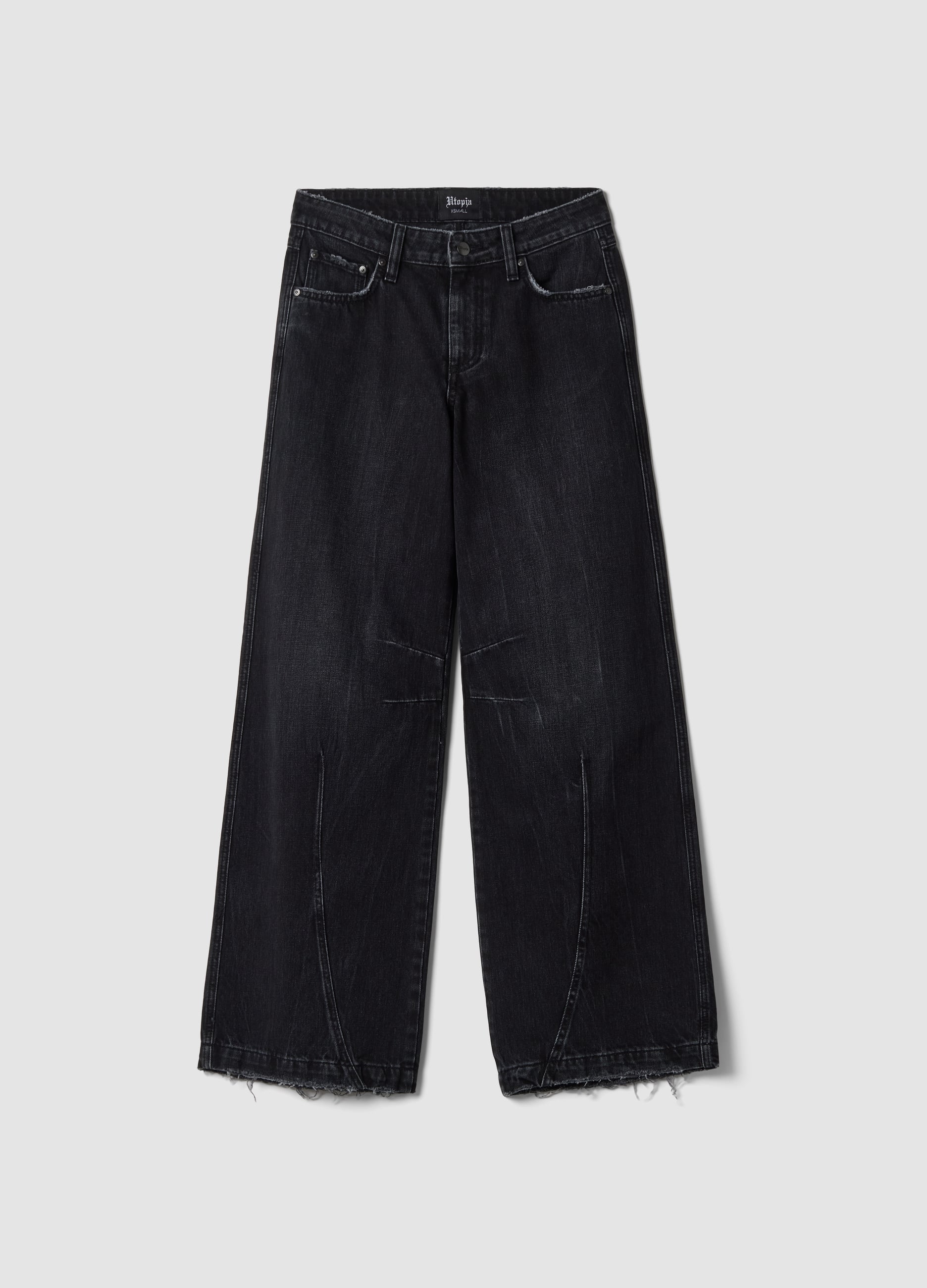 UTOPJA, Barrel Denim Black, Donna, Nero, Taglia: XS