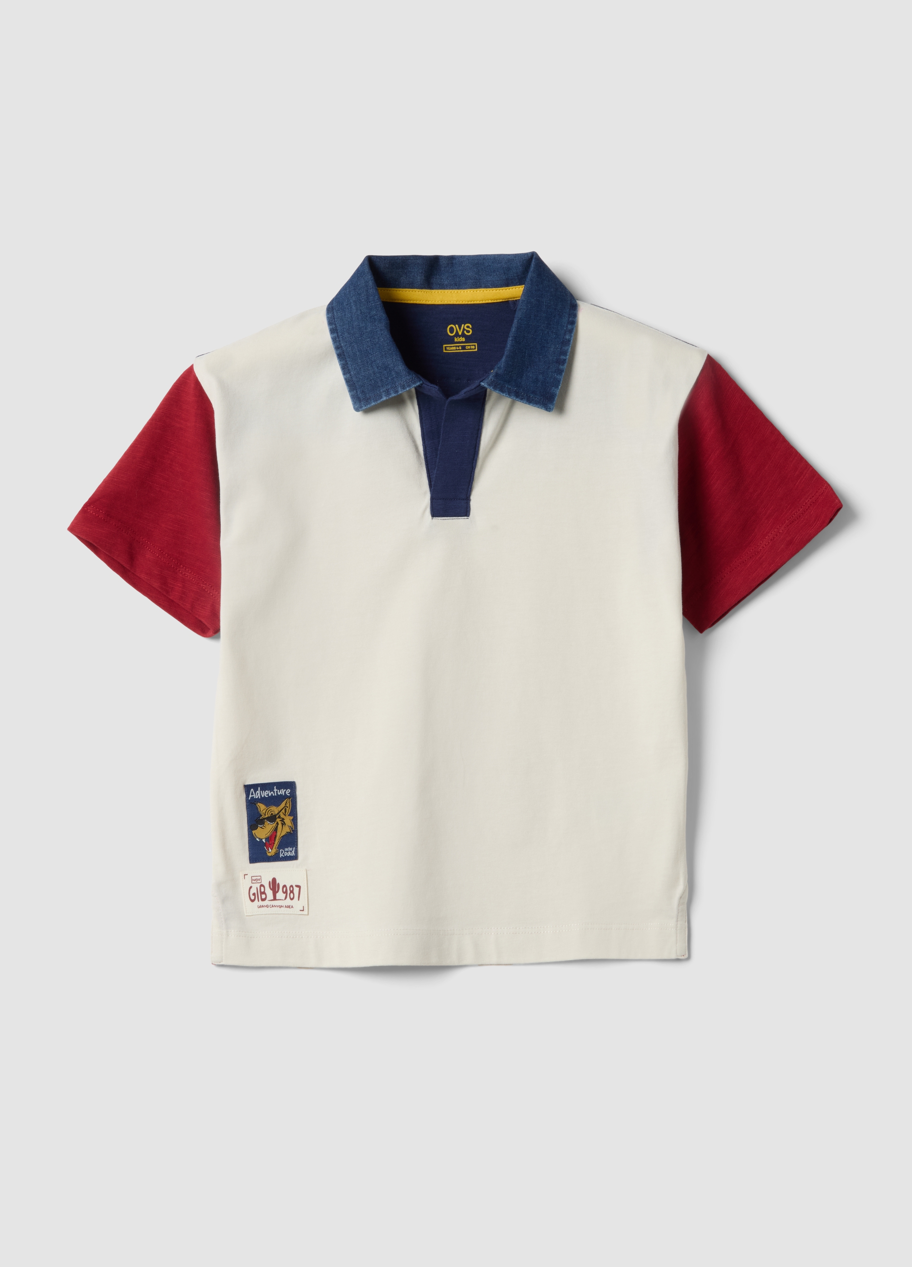 OVS KIDS, Polo Multicolor De Algodón Puro Para Niño – Corte Oversize, Niño, Blanco/azul/rojo, Talla: 6-7