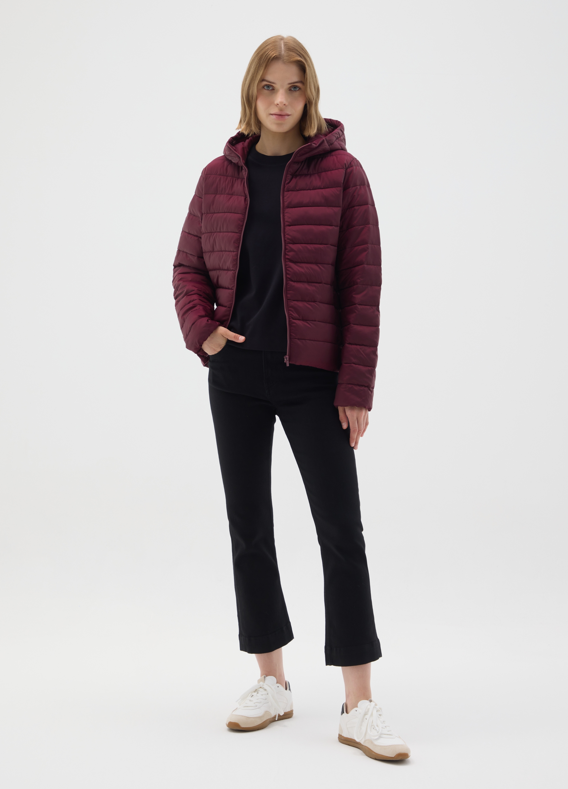 OVS, Chaqueta Roja De Mezcla Ajuste Regular, Mujer, Borgoña, Talla: M