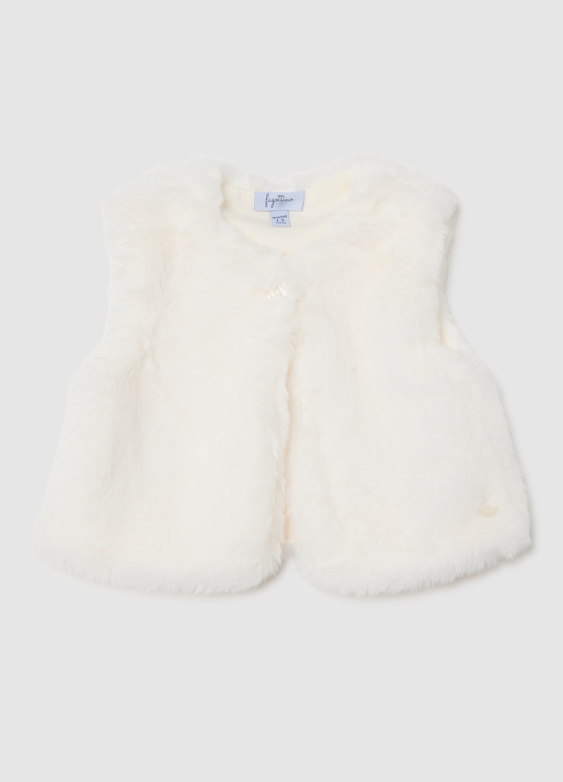 FAGOTTINO, Gilet Bianco Da Neonata Regular Fit Con Zip, Bianco, Taglia: 3-6
