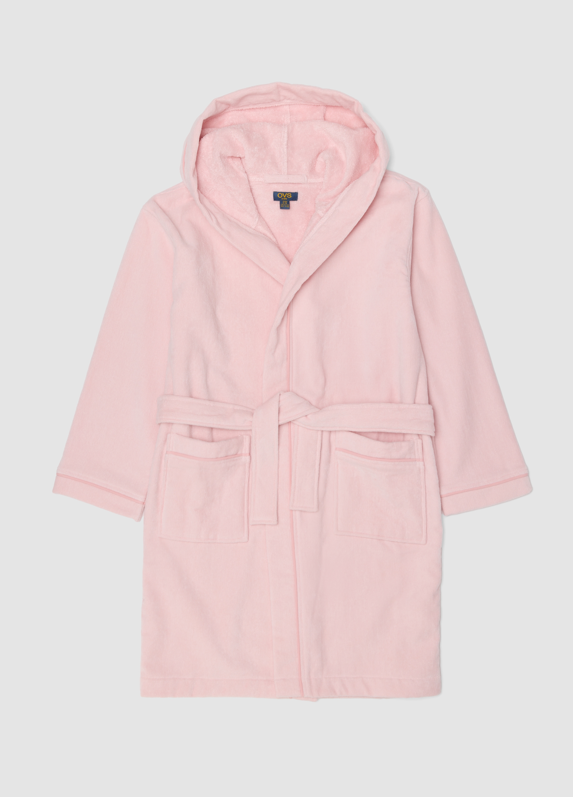 OVS KIDS, Accappatoio Rosa In Puro Cotone Organico Con Cappuccio Per Bambina, Rosa, Taglia: 7-8