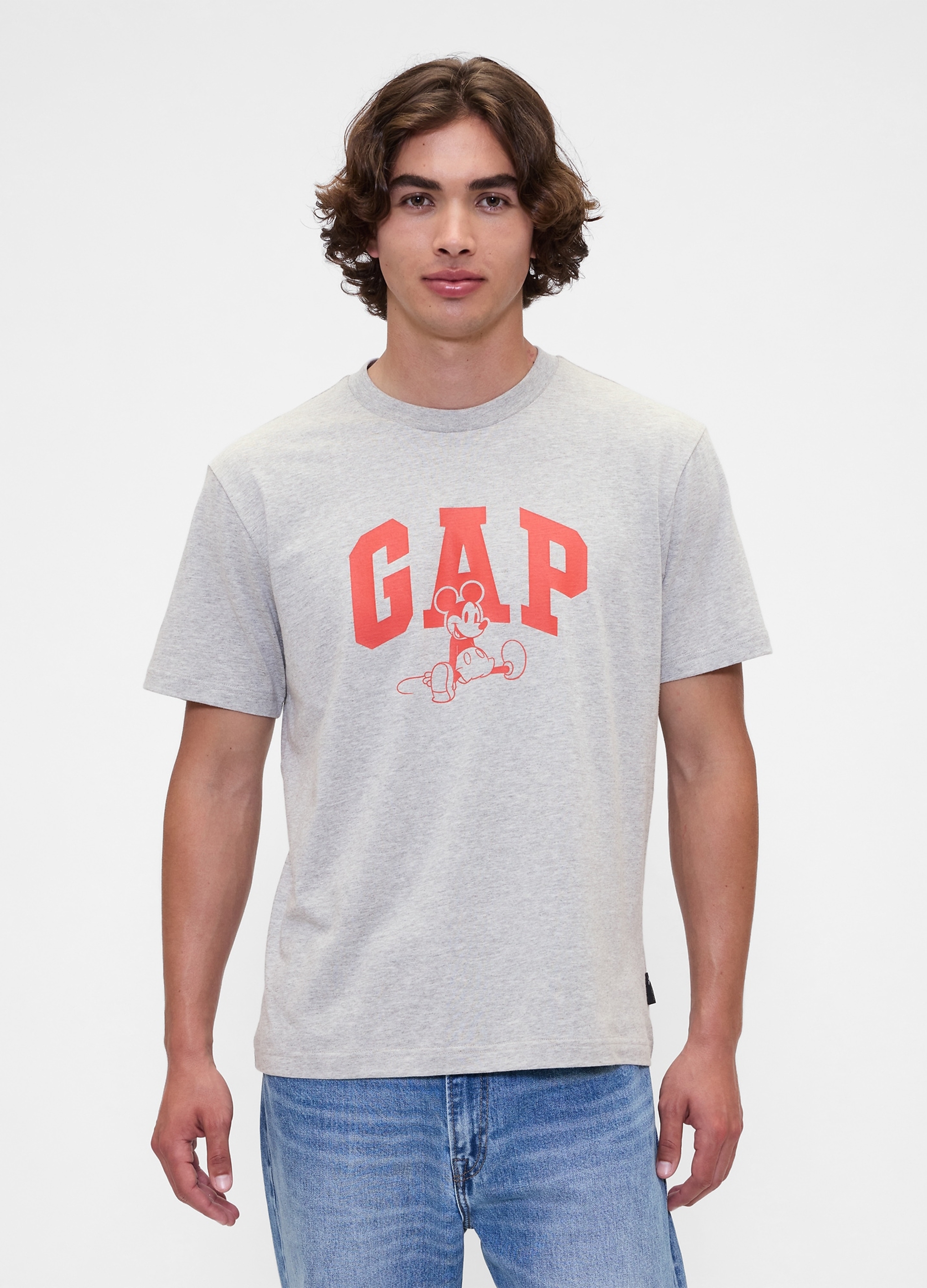 GAP, T-shirt A Maniche Corte Con Logo, Uomo, Grigio, Taglia: L