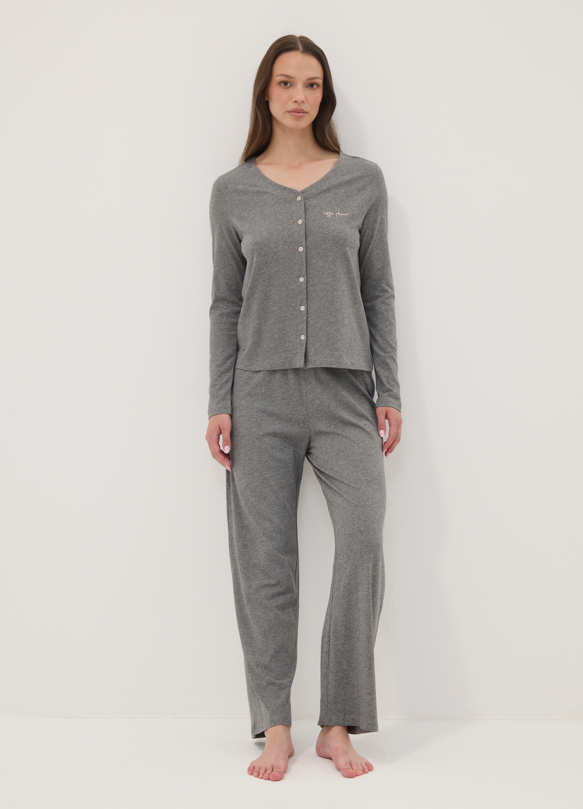 OVS, Pantaloni Pigiama Grigi In Misto Cotone Viscosa, Donna, Grigio, Taglia: L