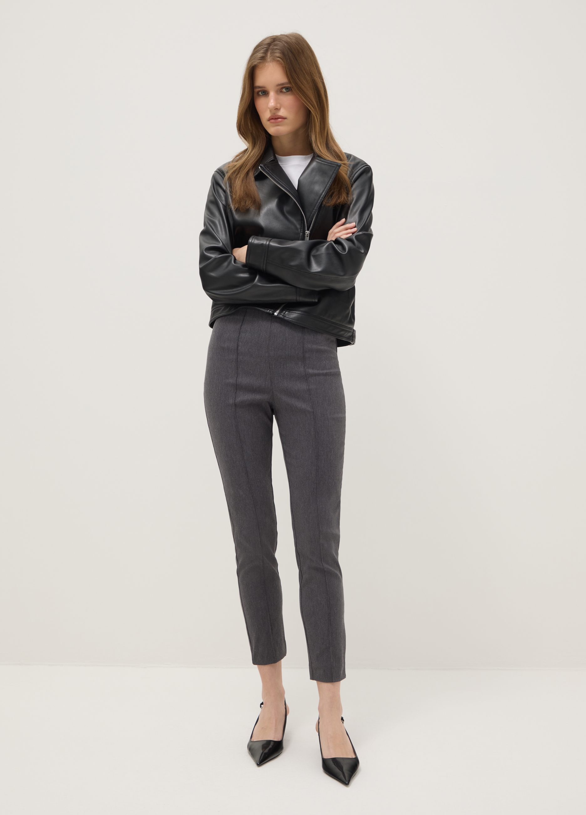 OVS, Pantaloni Treggins Neri Slim Fit, Donna, Nero, Taglia: 40