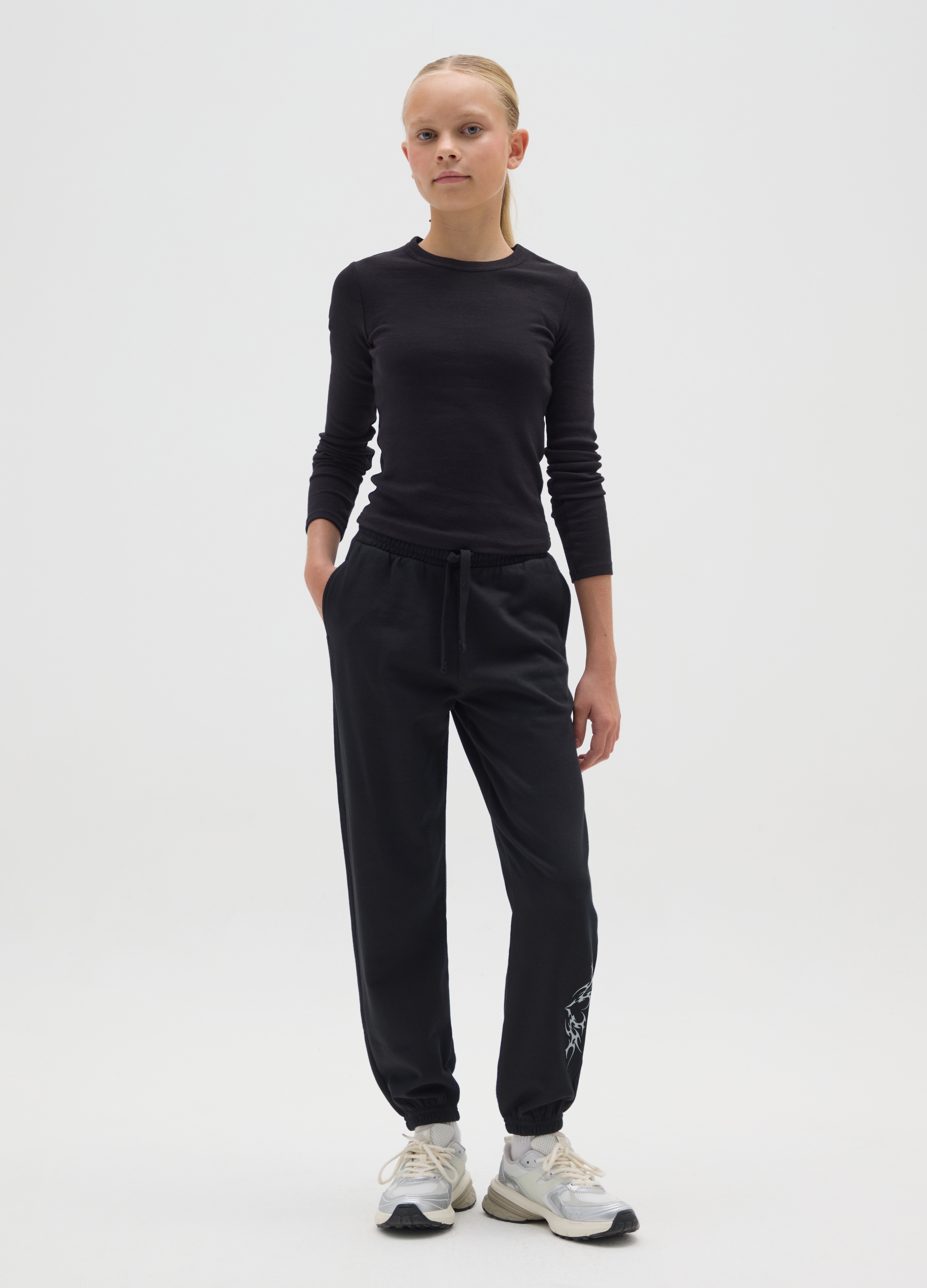 OVS KIDS, Pantaloni Jogger Da Ragazza In Puro Cotone Rosso Regular Fit, Bambina, Rosso, Taglia: 10-11