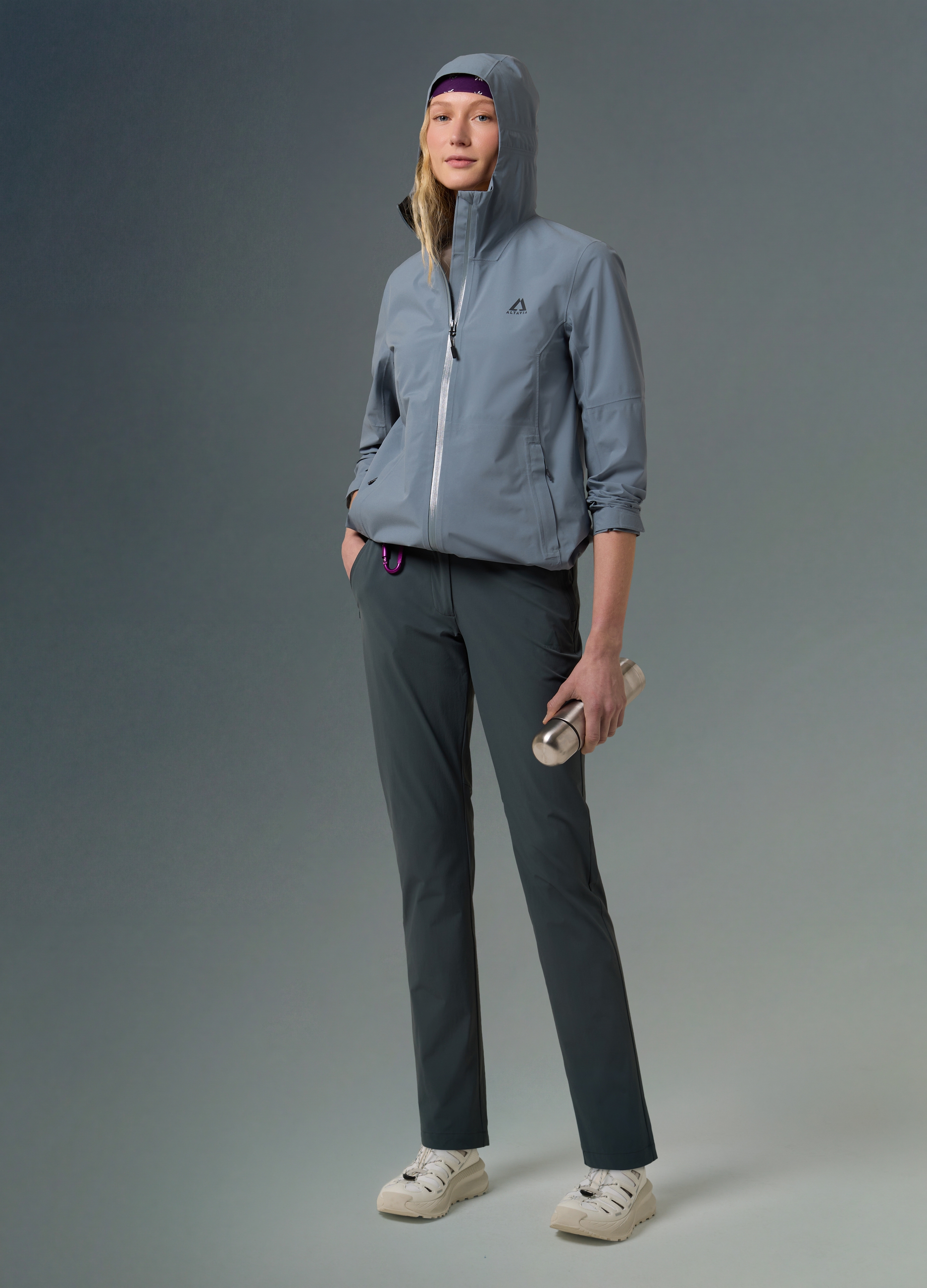 ALTAVIA, Chaqueta De Caparazón Impermeable Altavia Con Deborah Compagnoni, Mujer, Verde Azulado, Talla: S