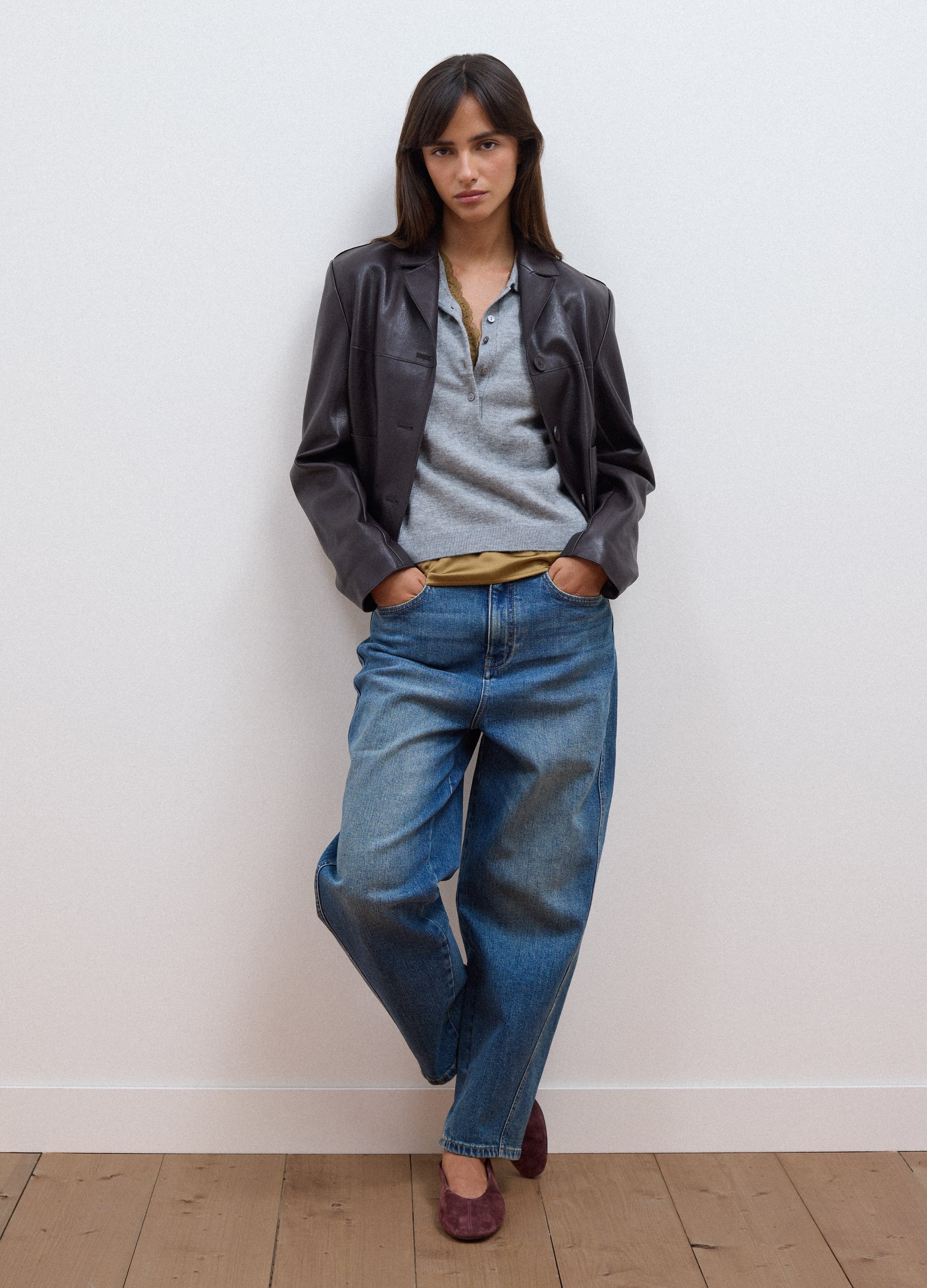 LES COPAINS, Jeans Blu In Cotone Elasticizzato Balloon Fit, Donna, Blu, Taglia: 40