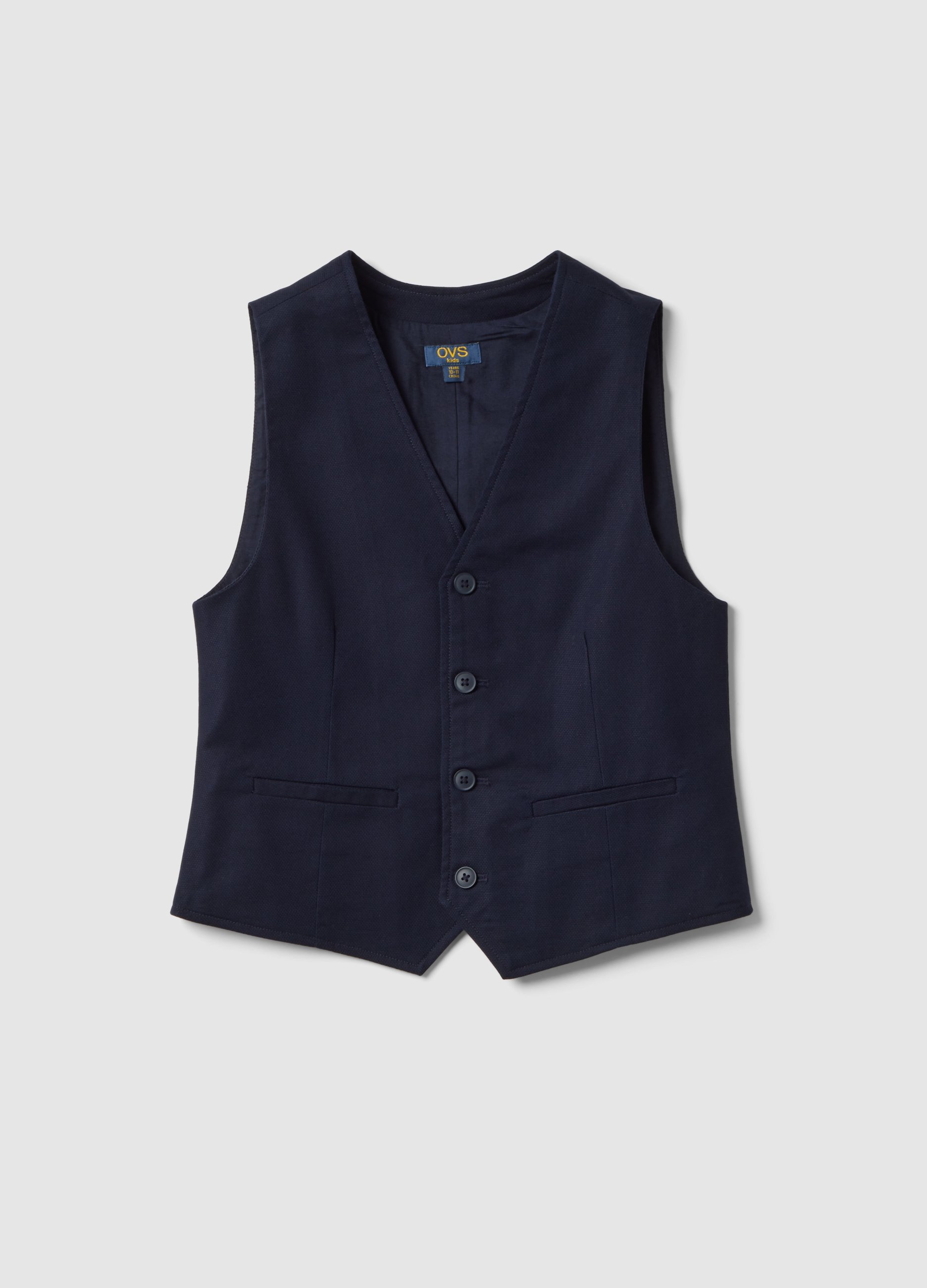 OVS KIDS, Chaleco Azul Regular Fit De Algodón Elástico Para Niño, Niño, Azul oscuro, Talla: 14-15