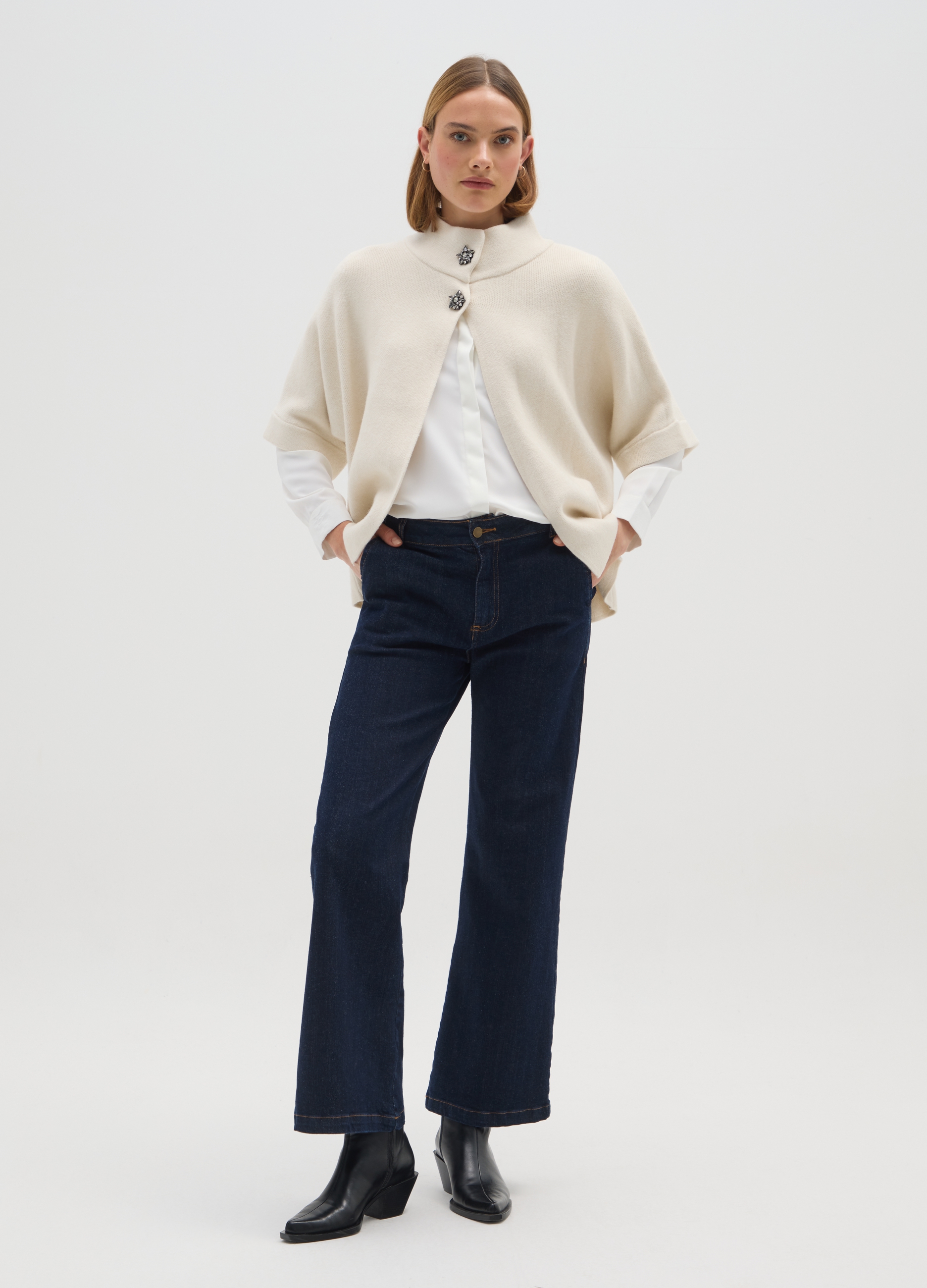 HYBRID, Blazer Beige Regular Fit Con Bottoni, Donna, Beige, Taglia: L/XL