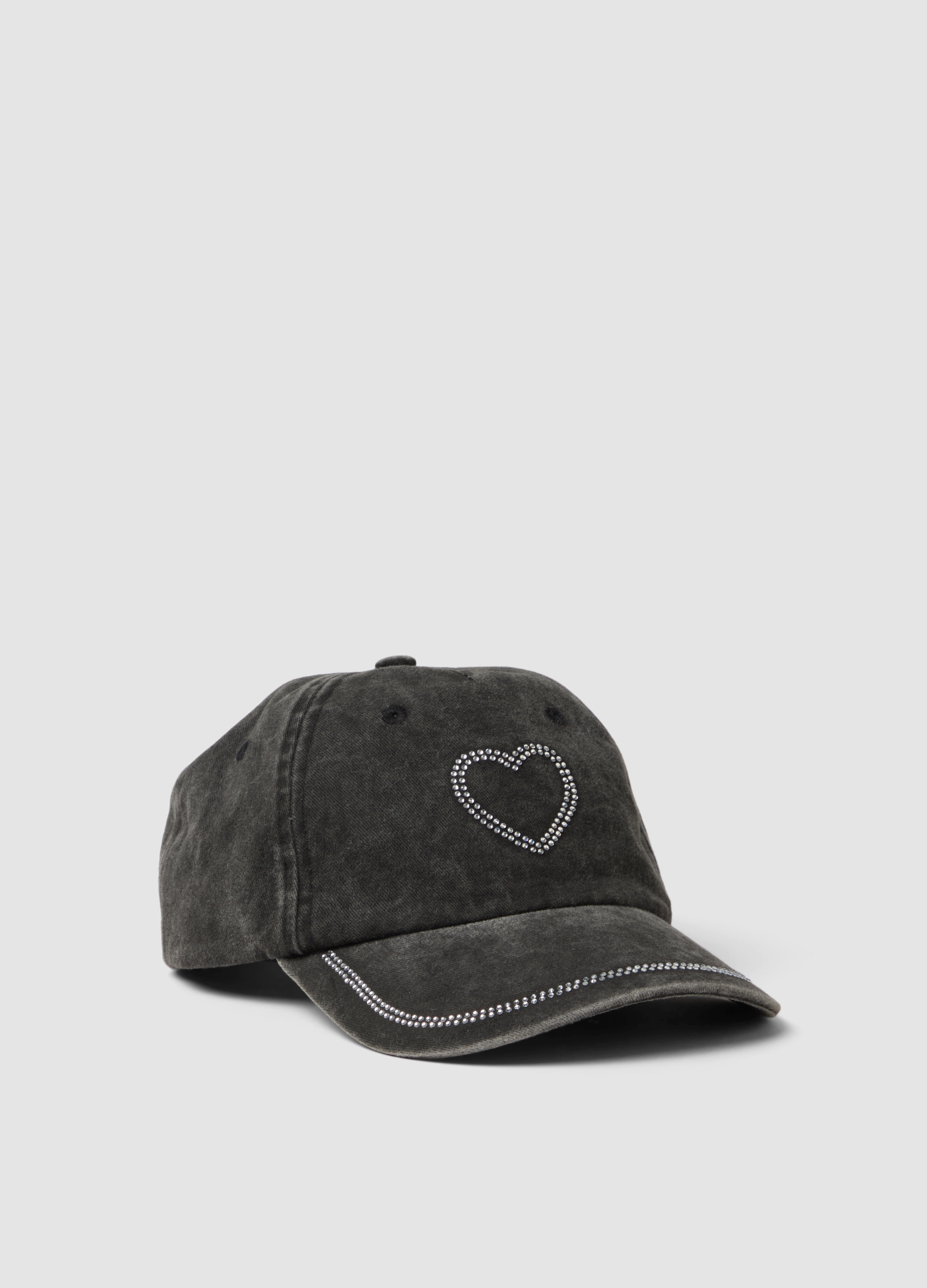 OVS KIDS, Gorra De Béisbol De Algodón Puro Gris Para Niña Con Strass, Niña, Gris oscuro, Talla: 56