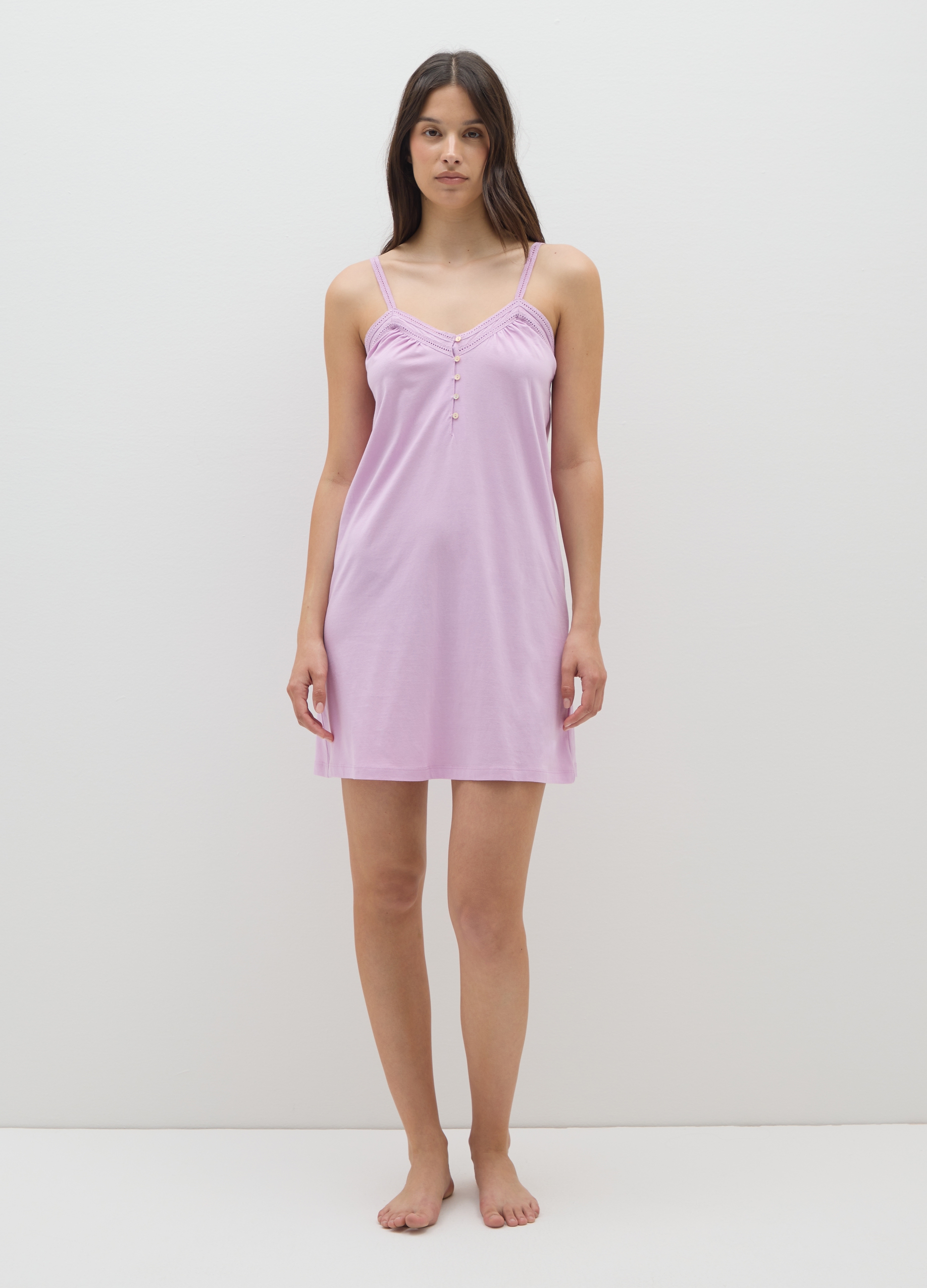 OVS, Vestito Da Donna In Puro Cotone Rosa Con Pizzo, Rosa, Taglia: S