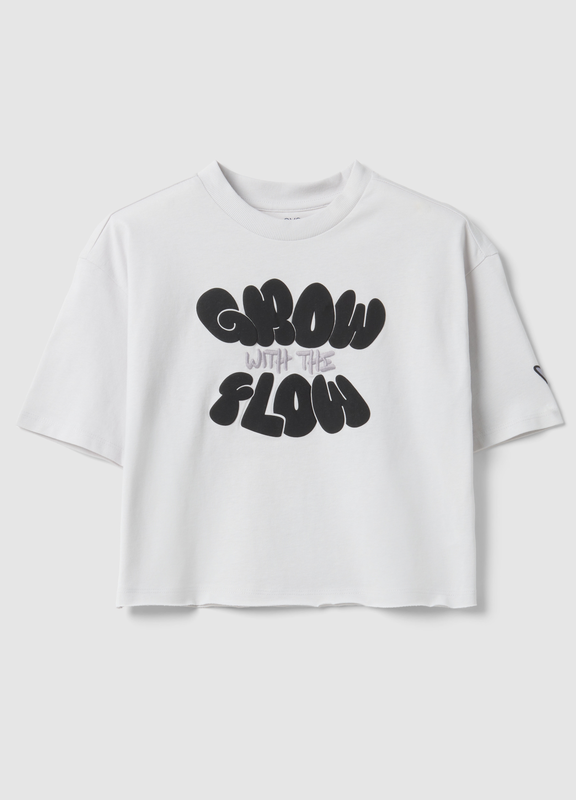 OVS KIDS, T-shirt In Puro Cotone Bianca Da Ragazza Boxy Fit Con Stampa, Niña, Blanco óptico, Talla: 14-15