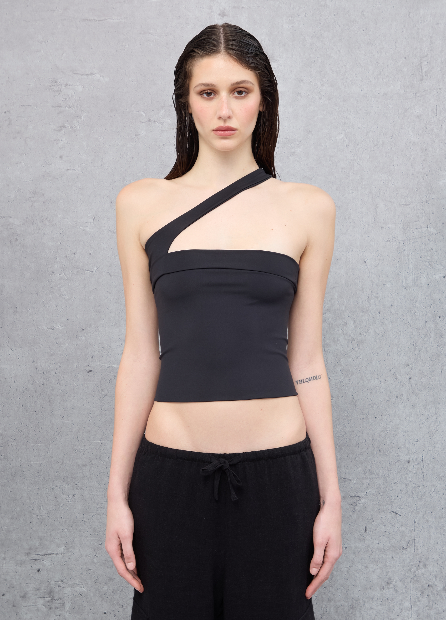 UTOPJA, Asymmetrical Adjustable Top Black, Donna, Nero, Taglia: XS