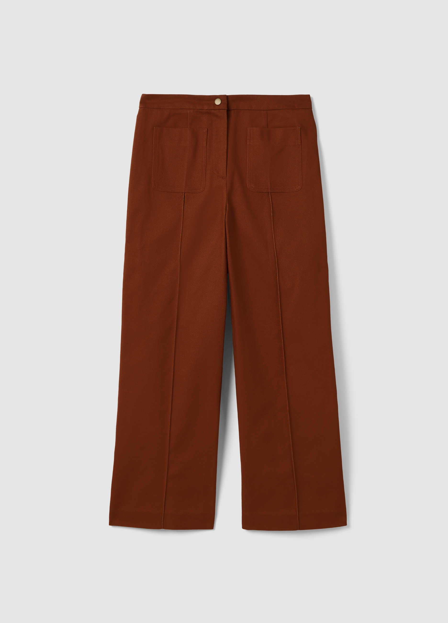 LES COPAINS, Pantaloni Marroni In Puro Cotone, Mujer, Marrón, Talla: 34