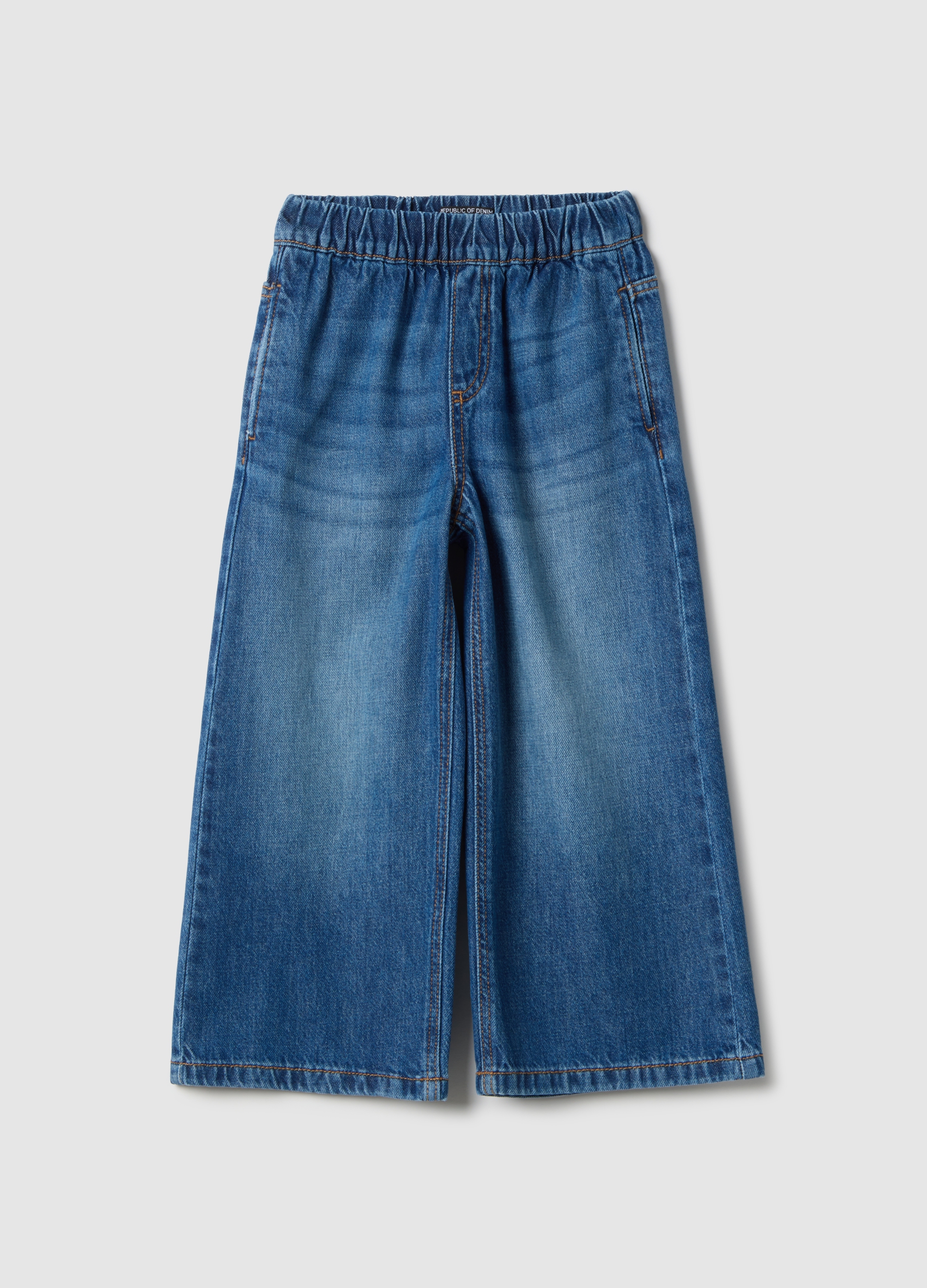 OVS KIDS, Jeans Azul De Pierna Ancha De Algodón Puro Para Niñas, Niña, Blu Bluette, Talla: 6-7