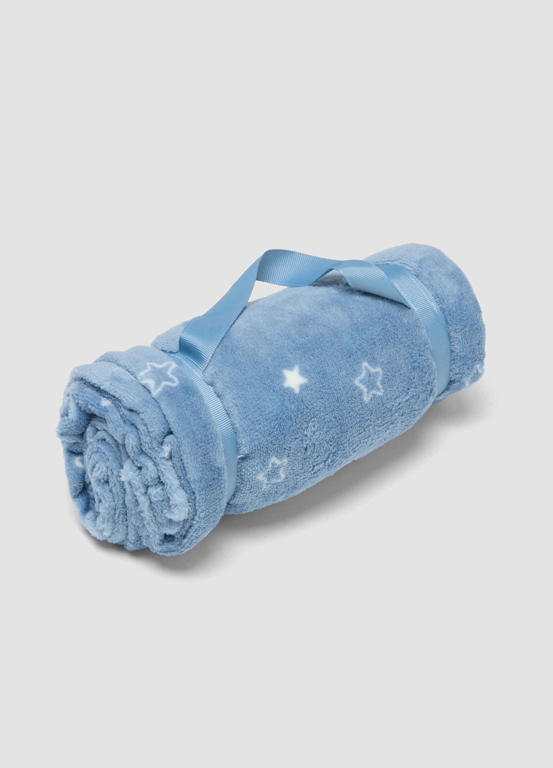FAGOTTINO, Copertina Azzurra Con Stampa Stelle Per Culla Effetto Pelliccia, Neonato, Azzurro, Taglia: ONE SIZE