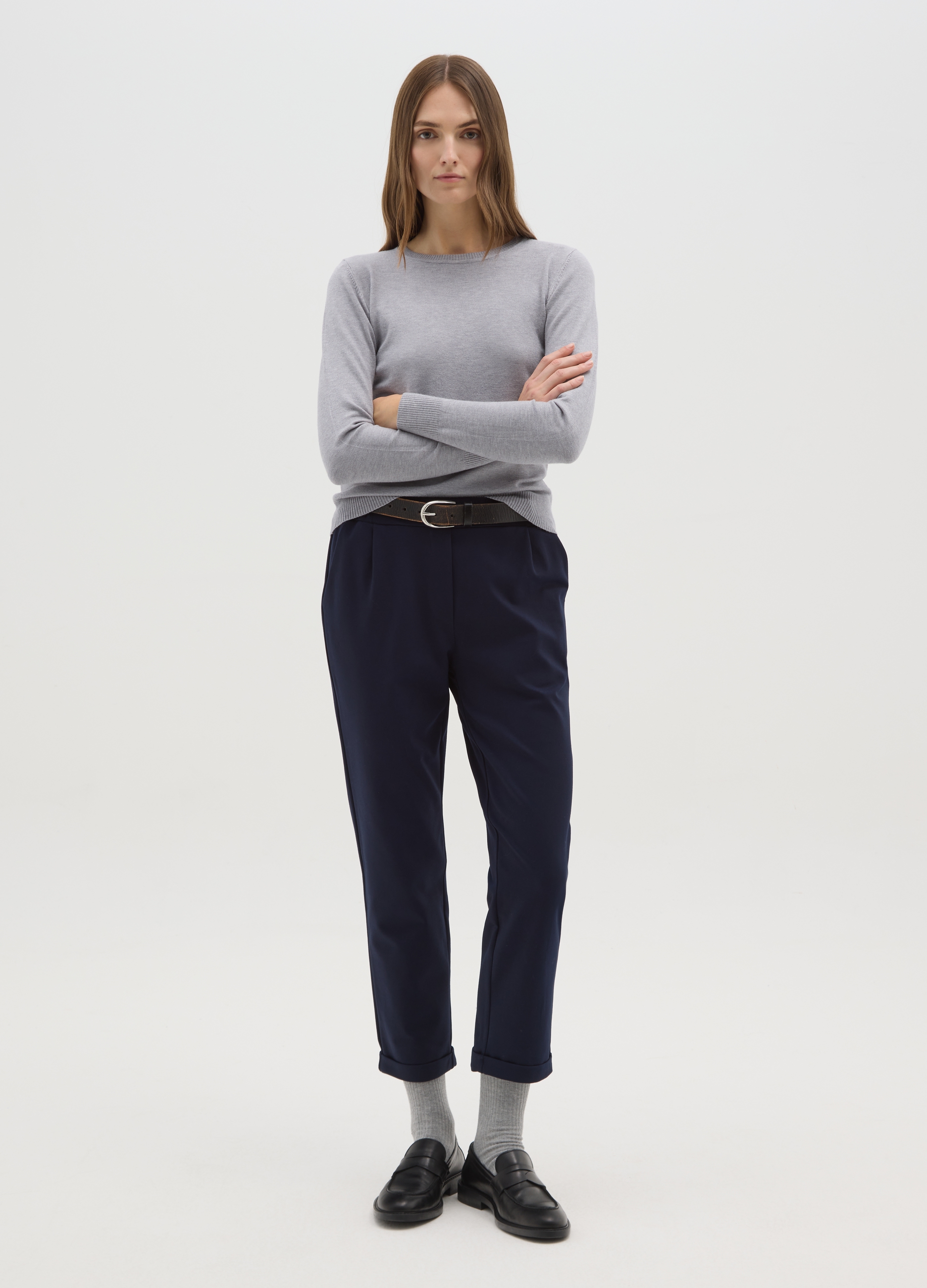 HYBRID, Pantaloni Blu Regular Fit, Donna, Blu, Taglia: L