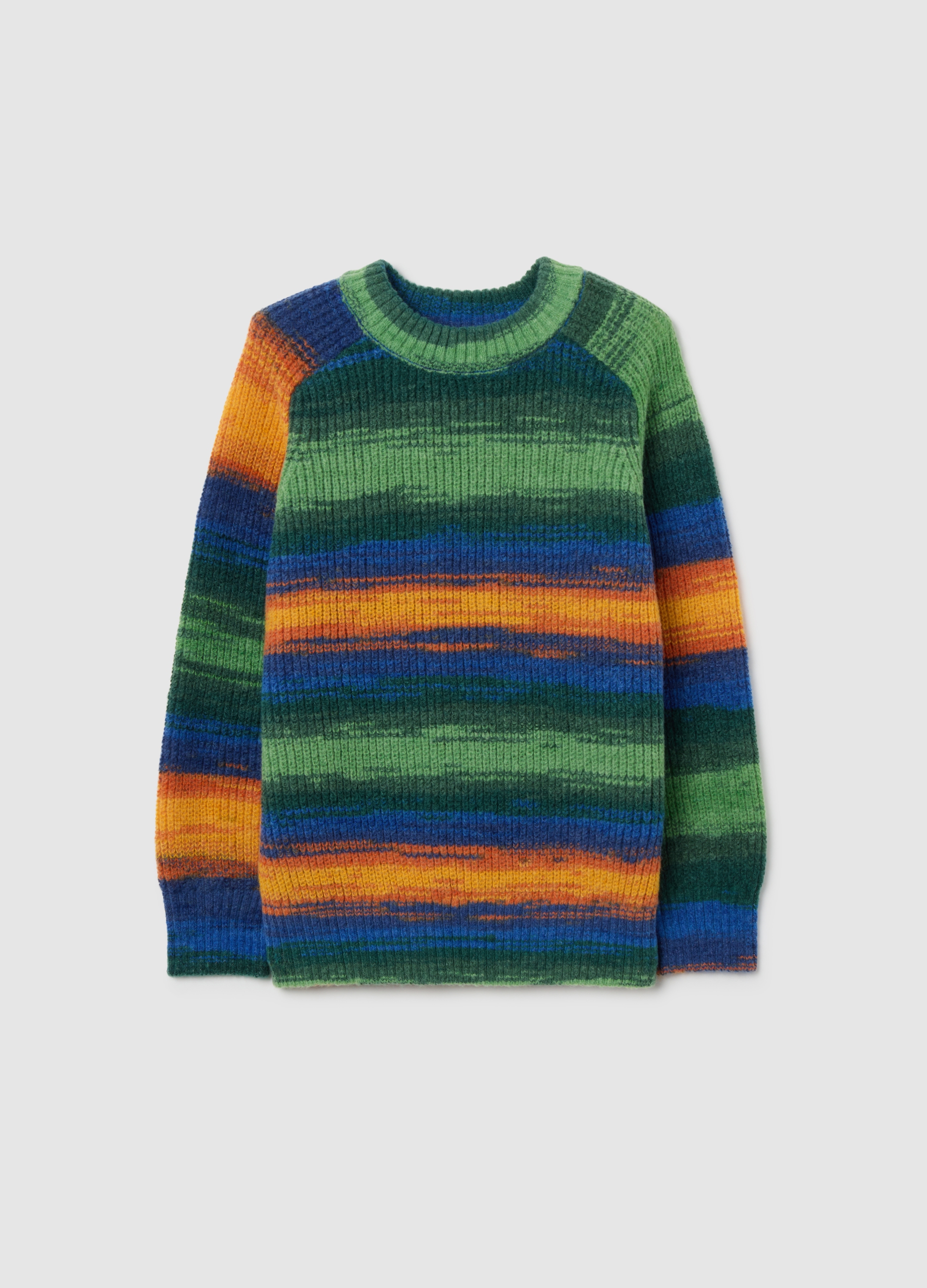 OVS KIDS, Jersey Multicolor A Rayas De Niño Con Ajuste Oversize, Niño, Green/Blue, Talla: 9-10