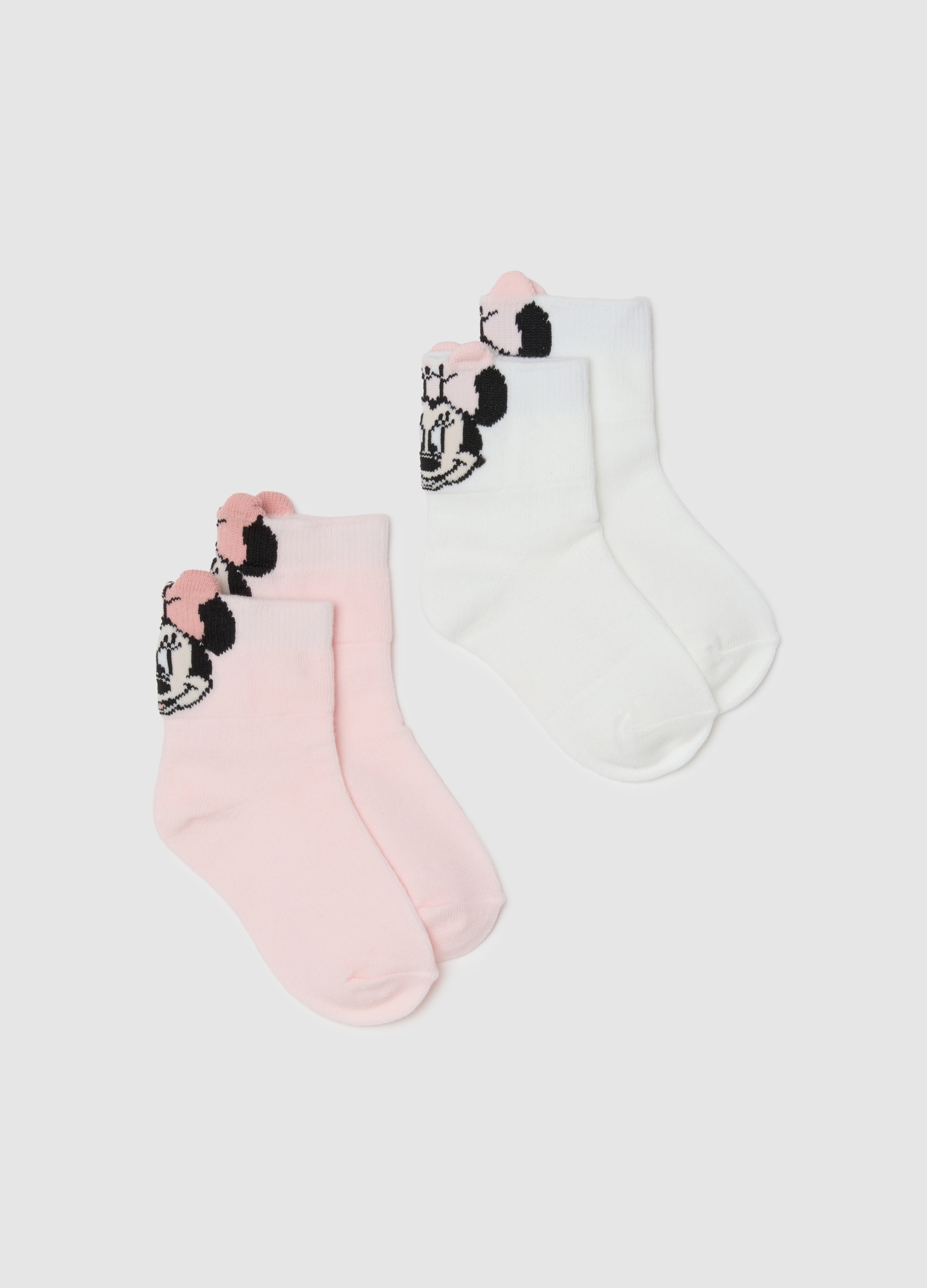 FAGOTTINO, Bipack De Calcetines Multicolor De Mezcla De Algodón Para Bebés Niñas Con Bordado De Minnie, Niña, Pink/White, Talla: 12-18