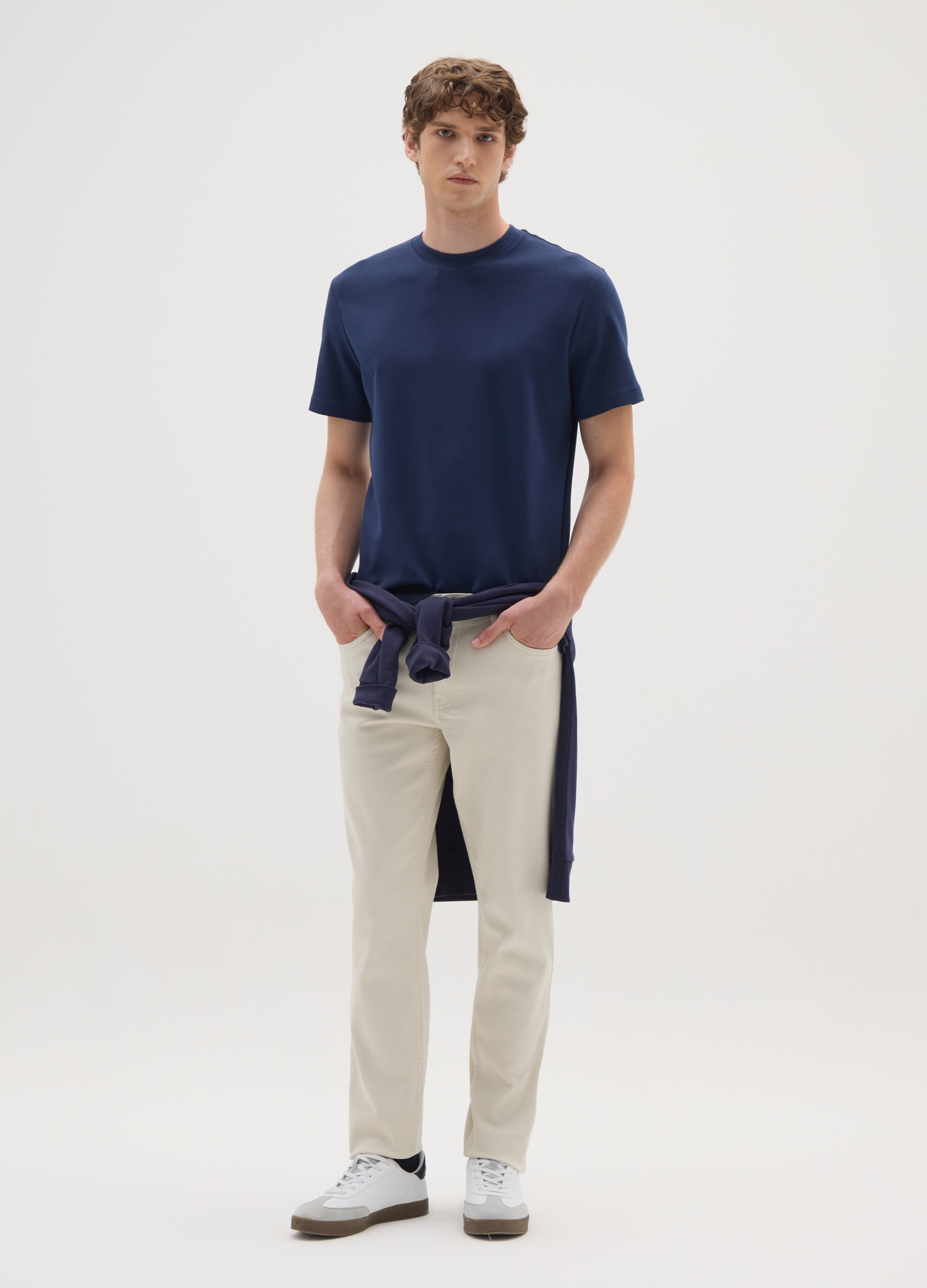 Camiseta Azul De Algodón De Manga Corta, Hombre, Blu Bluette, Talla: XL