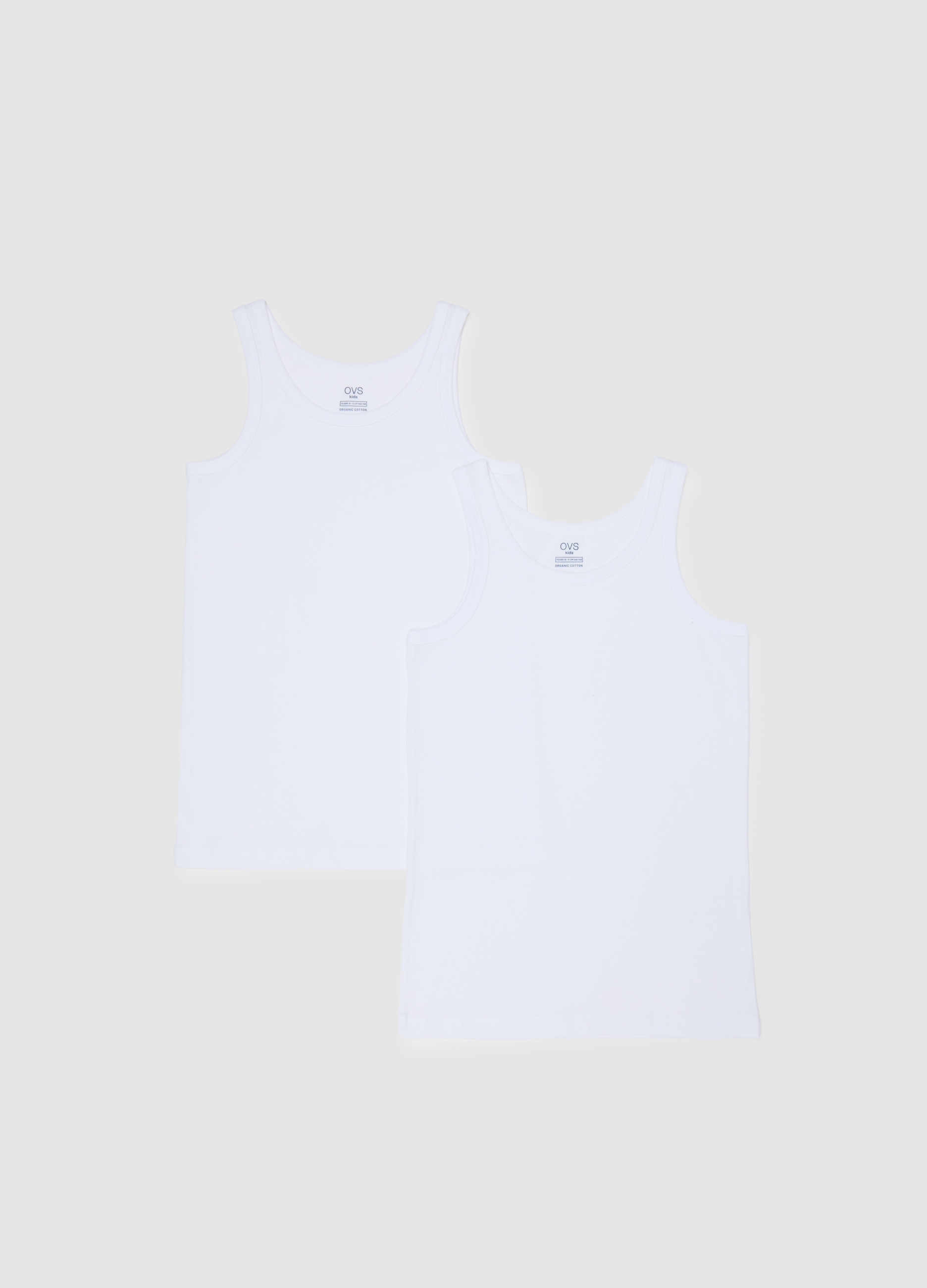 OVS KIDS, Bipack Canottiere Bianche Da Ragazzo In Puro Cotone Regular Fit, Bambino, Bianco, Taglia: 12-13