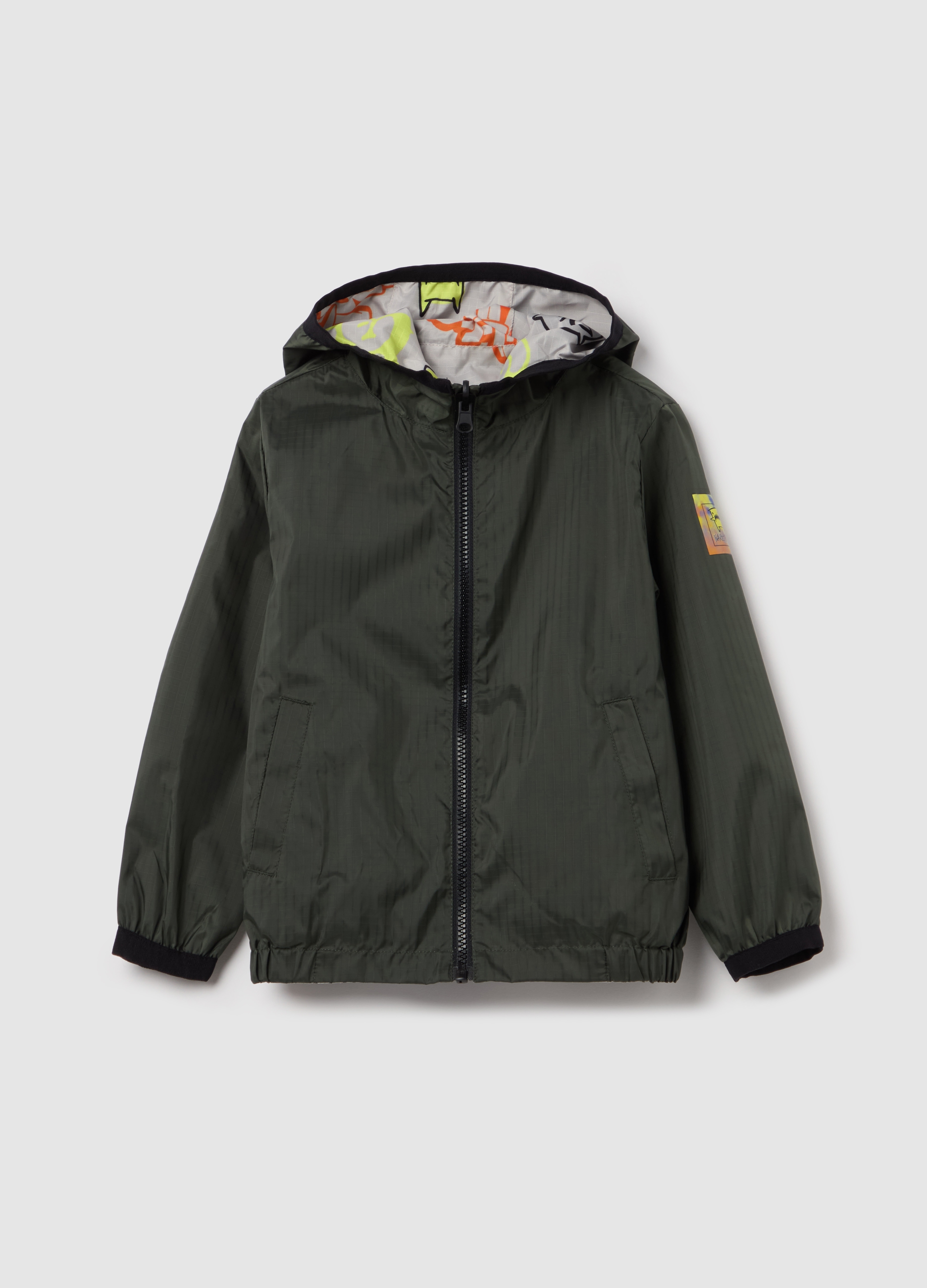 Ovs Ragazzo Multicolor Giacca Full-Zip Reversibile Con Cappuccio, Bambino, Taglia: 4-5