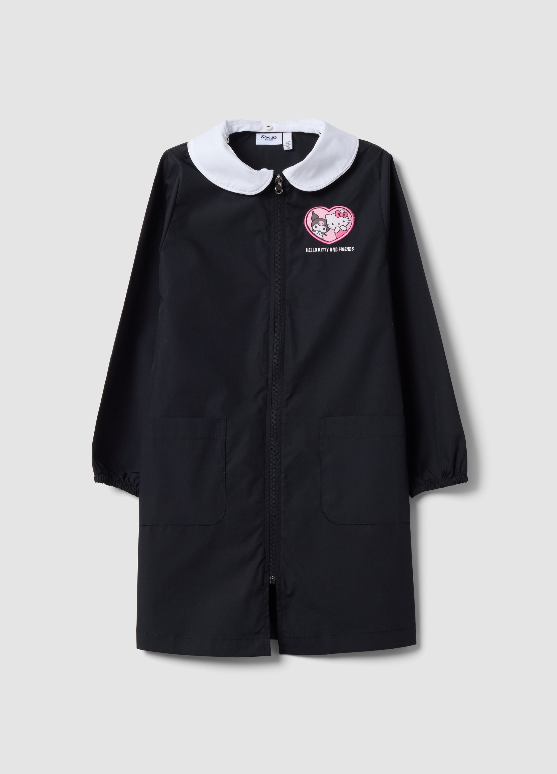 OVS KIDS, Grembiule Nero Per La Scuola Con Ricamo Hello Kitty Per Bambina, Nero, Taglia: 5-6