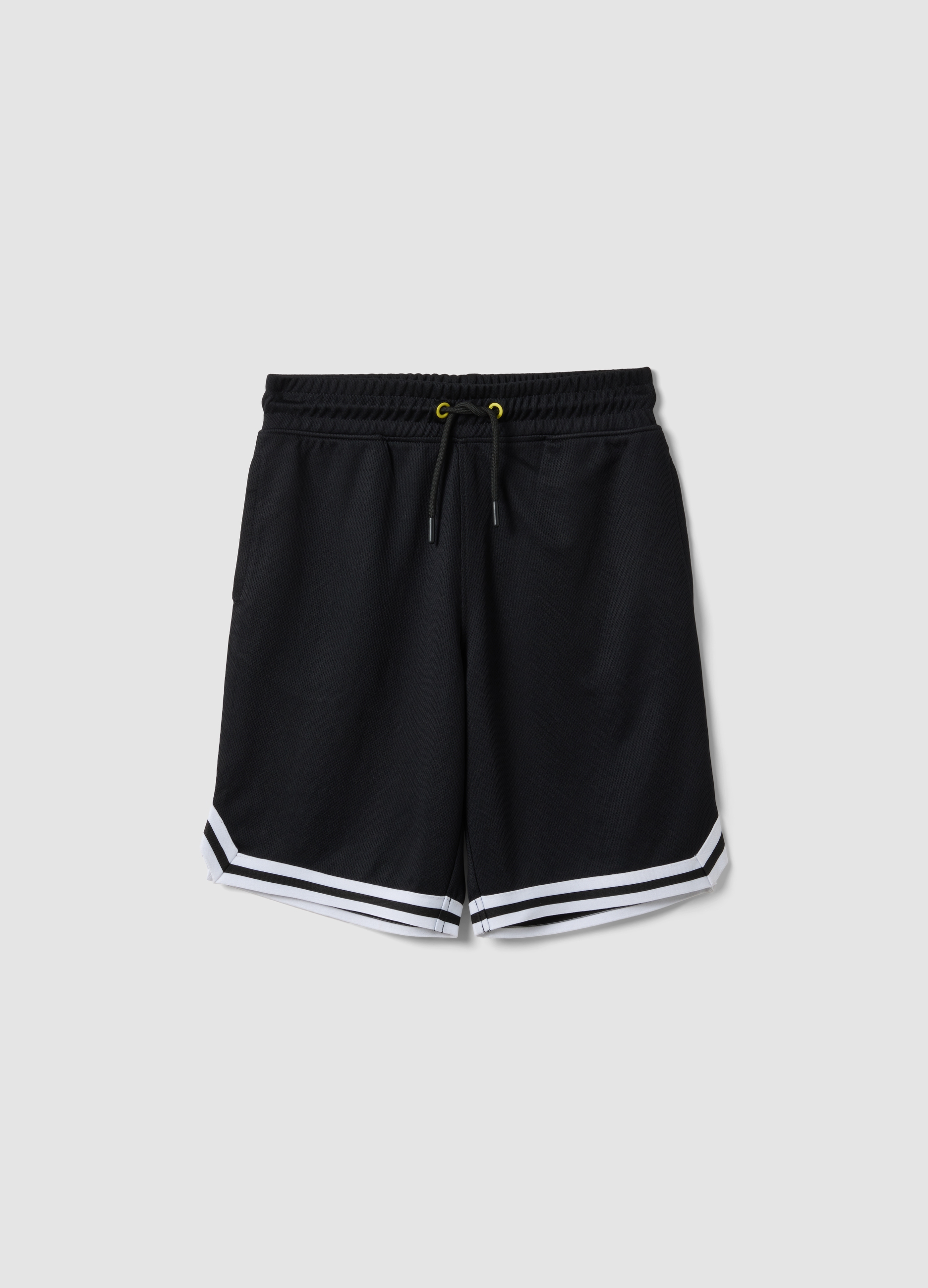 OVS KIDS, Pantalón Corto Azul Con Cintura Elástica Y Cordón Ajustable, Niño, Negro/Blanco, Talla: 13-14