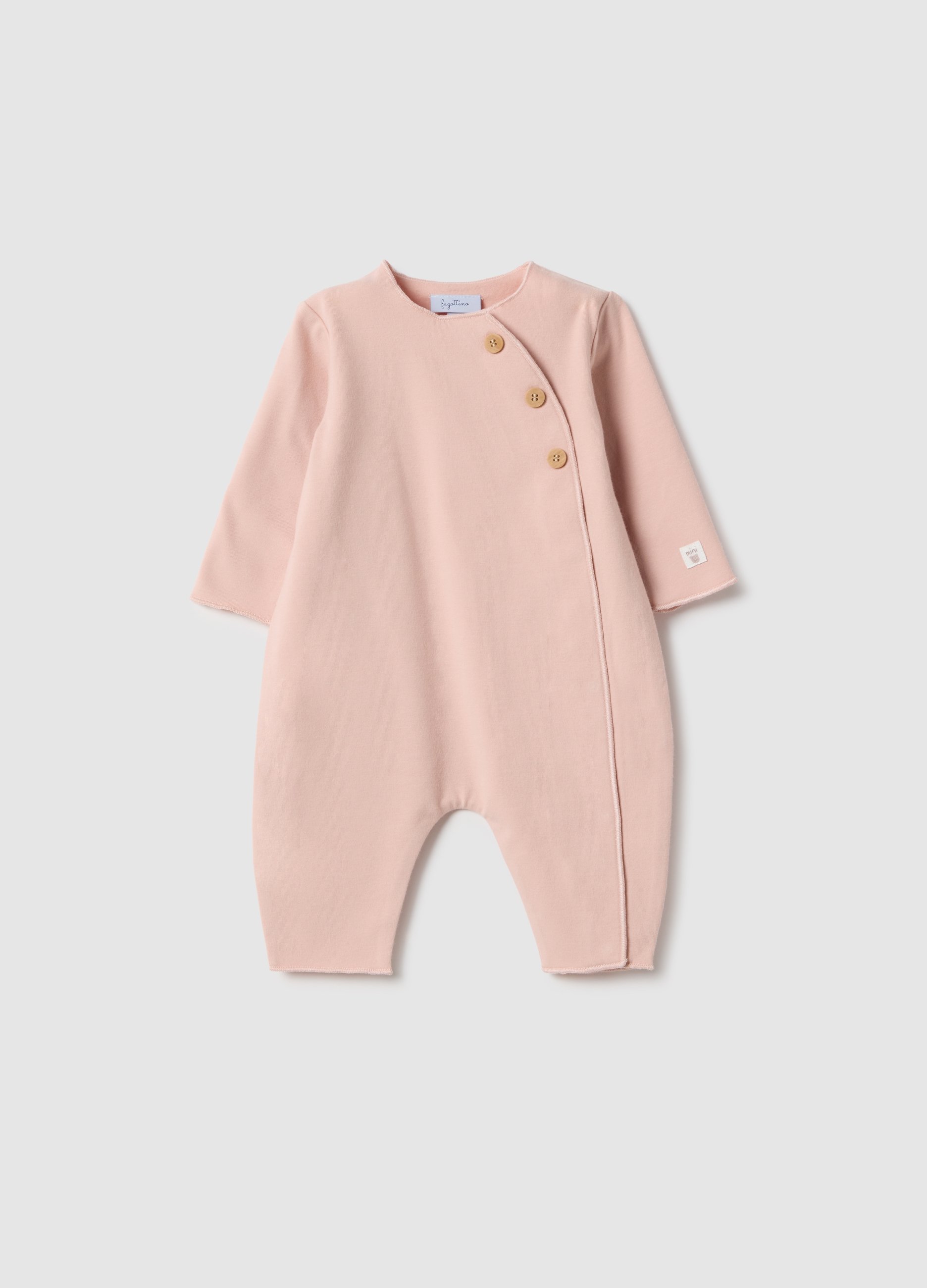 FAGOTTINO, Tutina Rosa Da Neonata In Cotone Elasticizzato Vestibilità Perfetta, Rosa, Taglia: 1-3