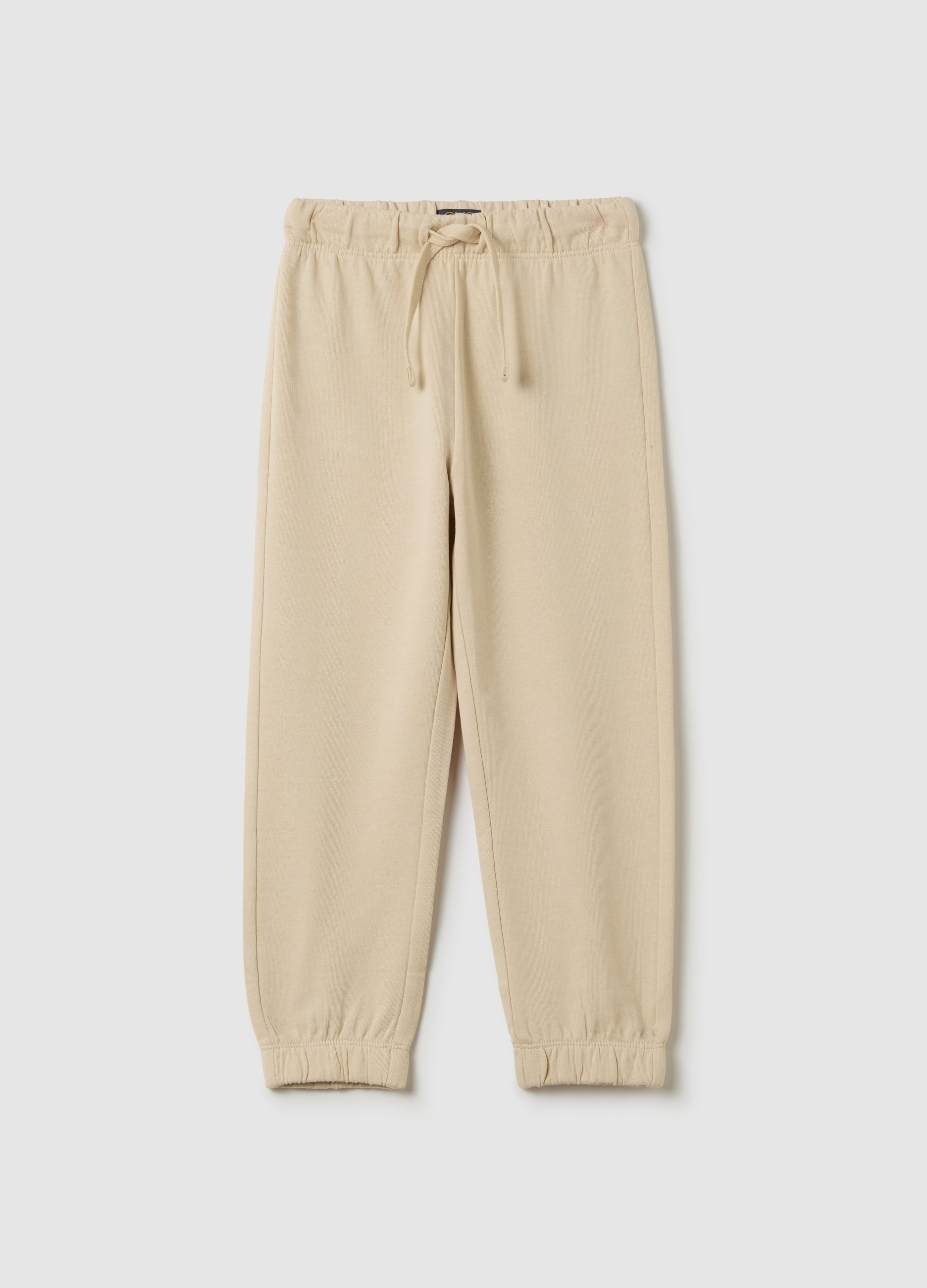 Joggers De Felpa Con Cordón, Niño, Beige Claro, Talla: 4-5