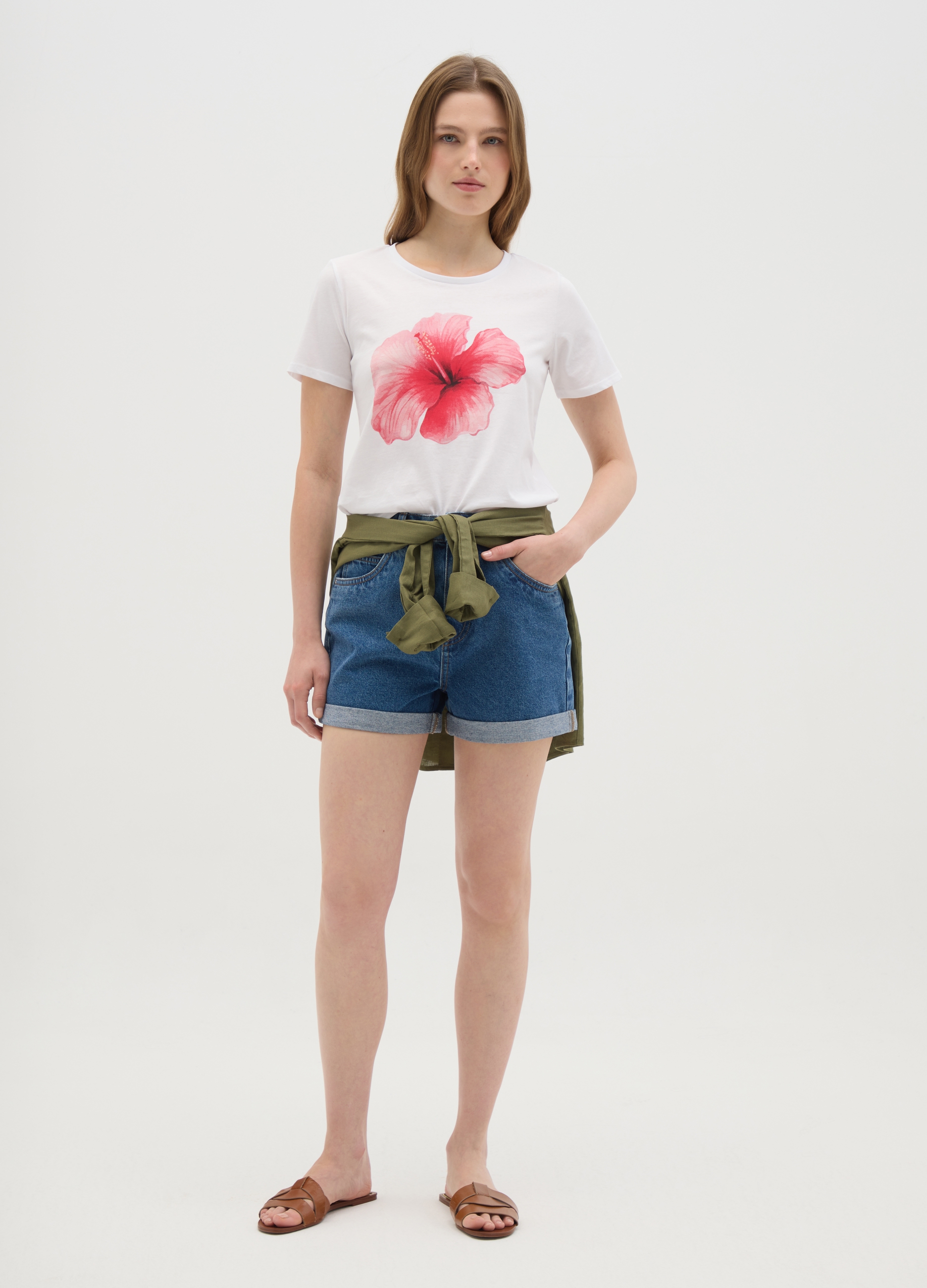 OVS , T-shirt Da Donna In Puro Cotone Multicolor Regular Fit, Multicolor, Taglia: XL