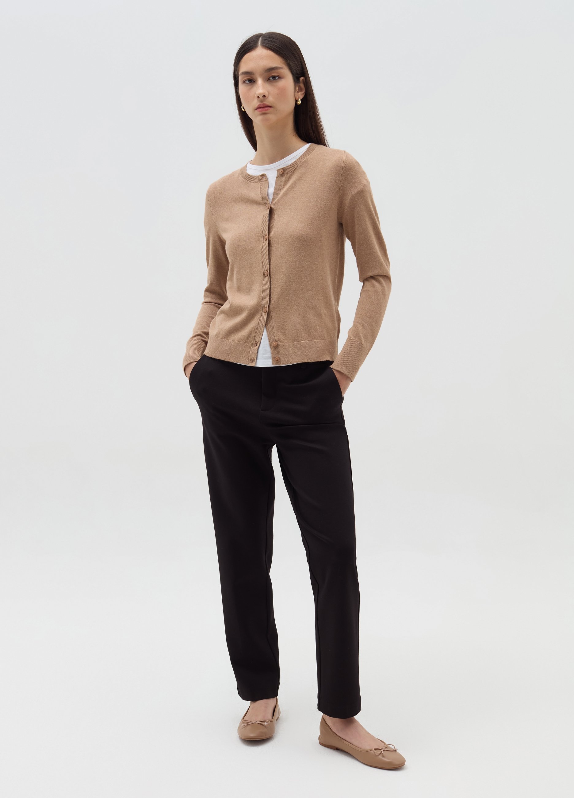 OVS, Cardigan Con Scollo Rotondo, Donna, Grigio, Taglia: XXL